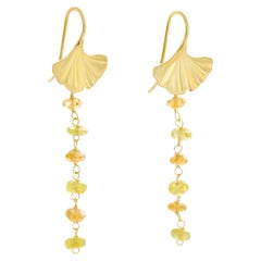 Intini Jewels Orecchini estivi a conchiglia d'argento con citrino e peridoto