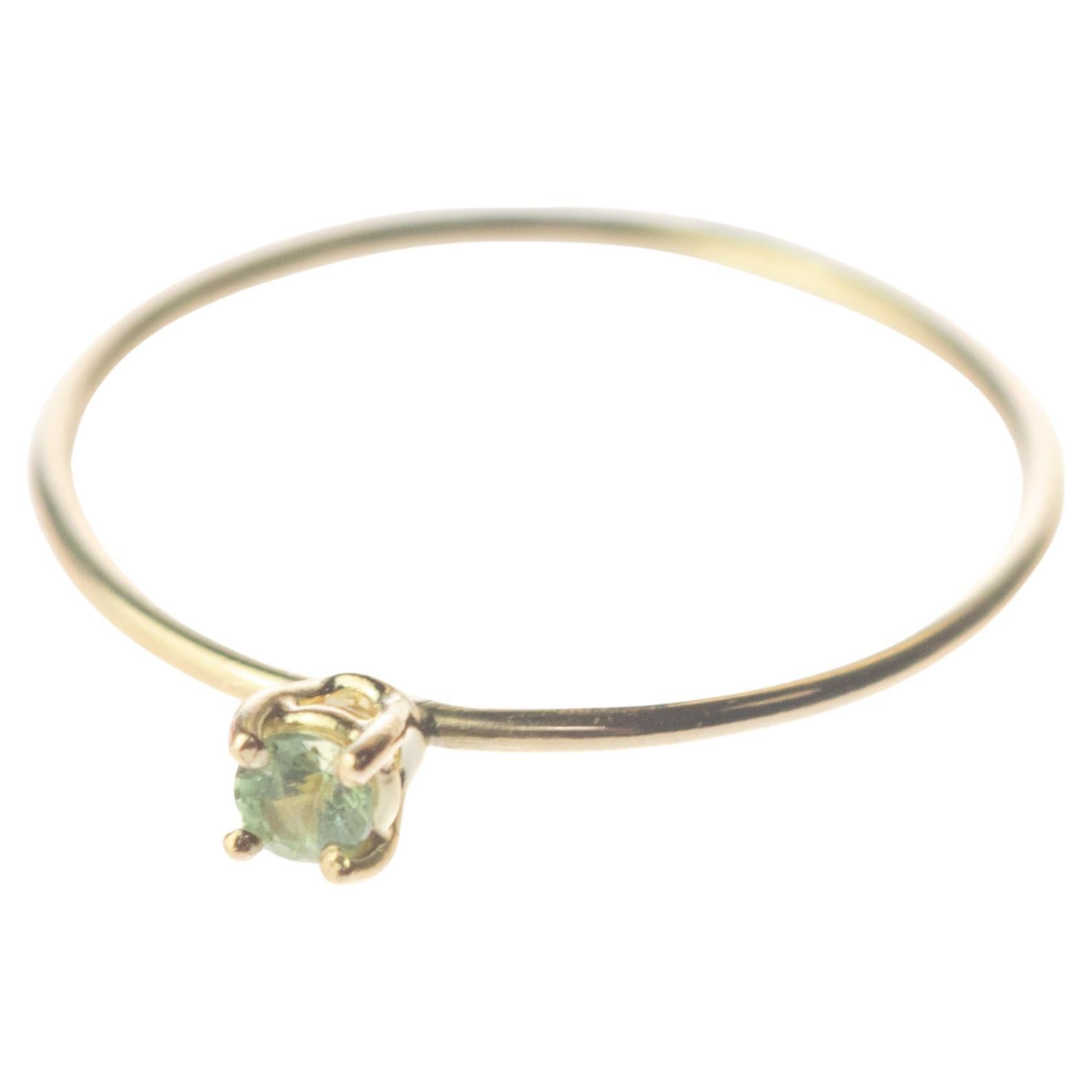 Intini Jewels Green Sapphire 14 Karat Gold Handmade Modern Chic Boho Ring For Sale