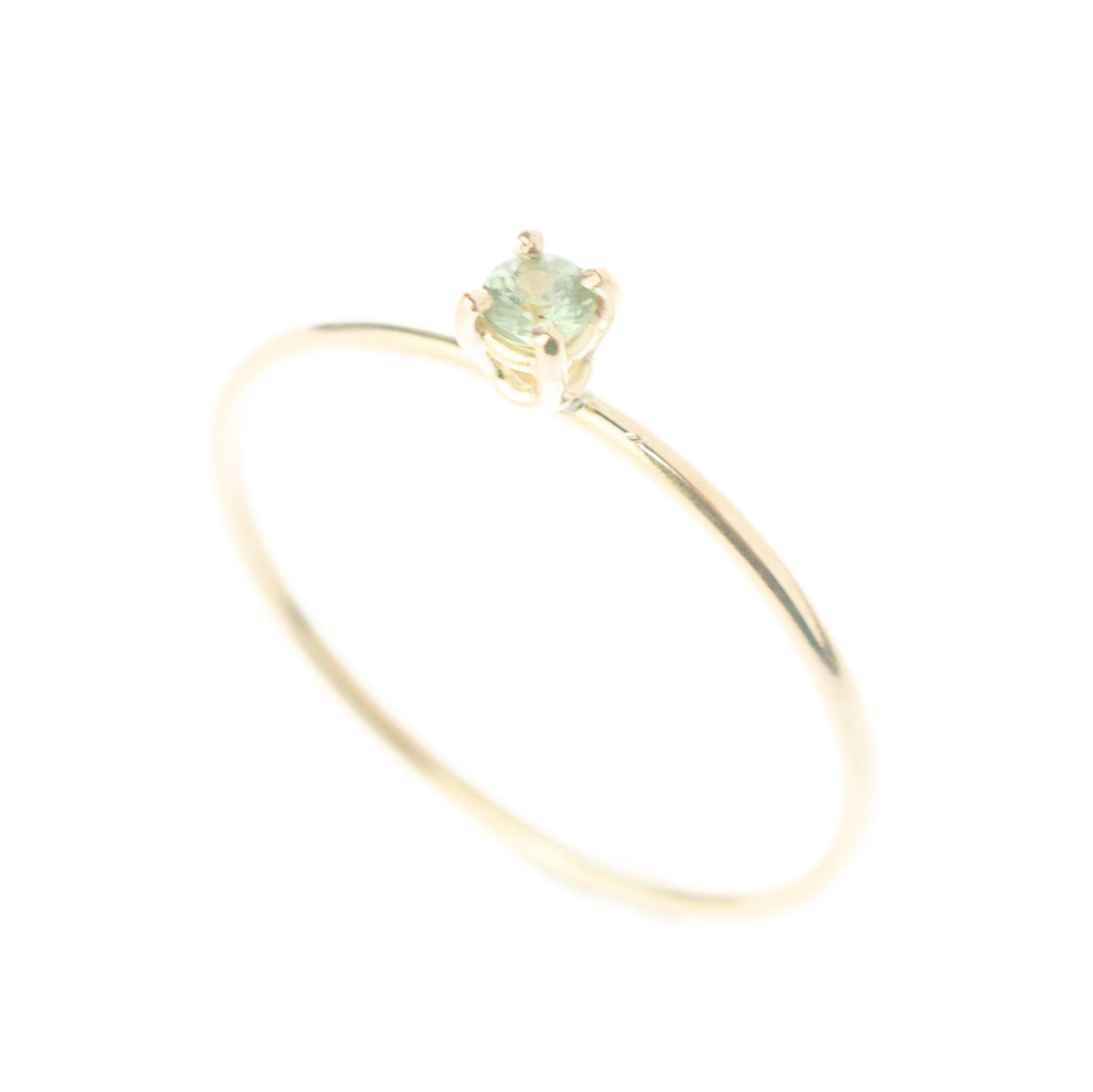 Intini Jewels, bague jonc bohème moderne et chic en or 9 carats et saphir vert, faite à la main Neuf - En vente à Milano, IT