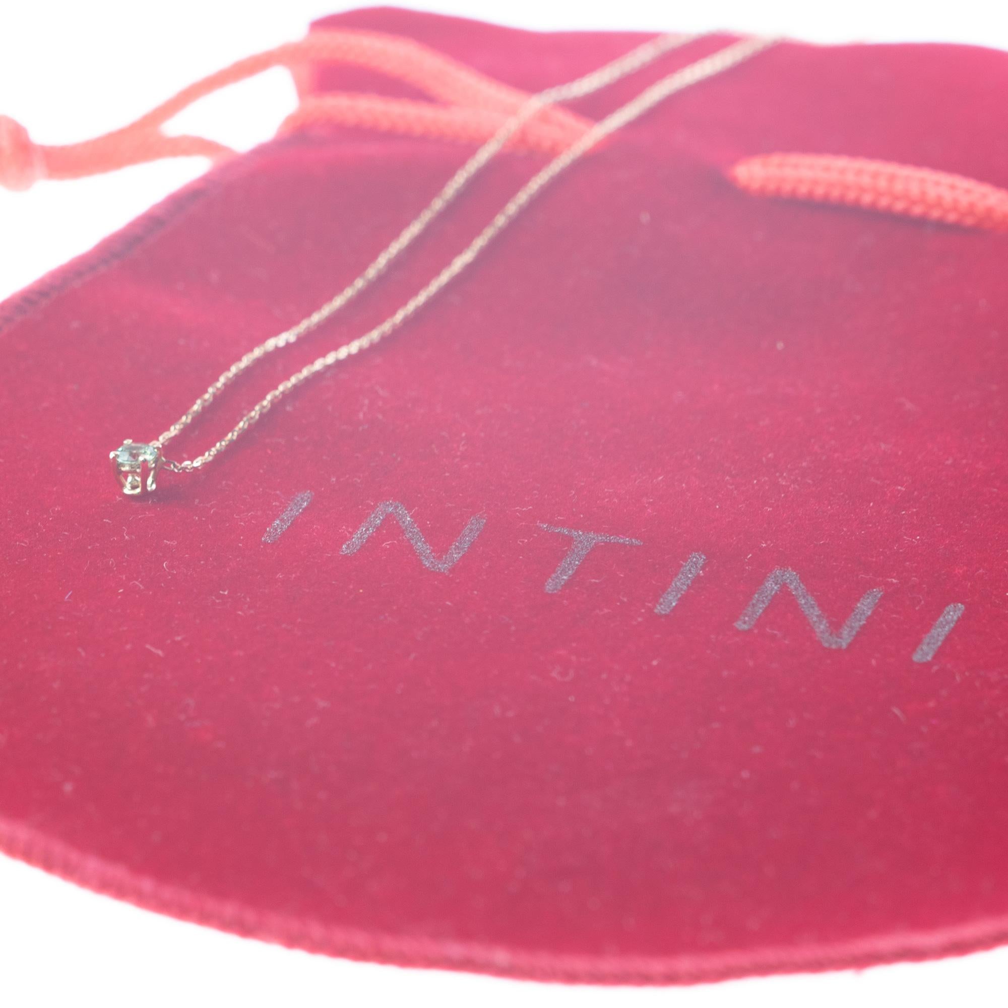 Moderno Intini Jewels Collana moderna da cocktail con catena in oro rosa 18 carati e zaffiro verde in vendita