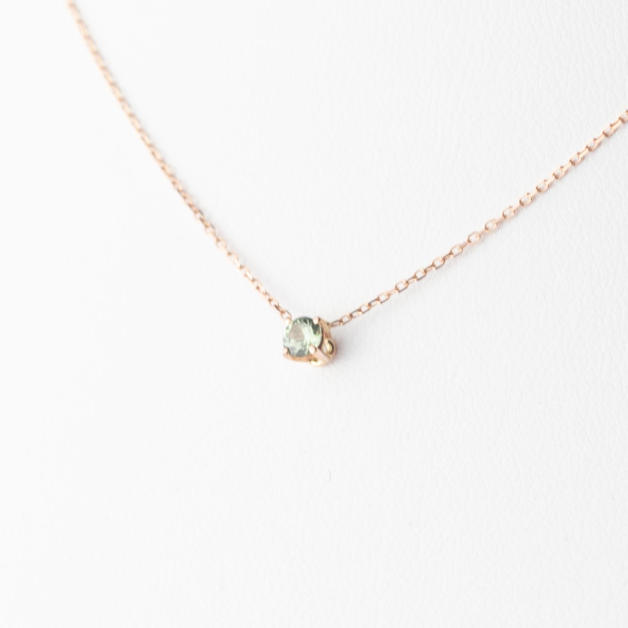 Intini Jewels Collana moderna da cocktail con catena in oro rosa 18 carati e zaffiro verde In condizioni Nuovo in vendita a Milano, IT