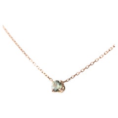 Intini Jewels Green Sappphire 18 Karat Rose Gold Chain Modern Cocktail Necklace