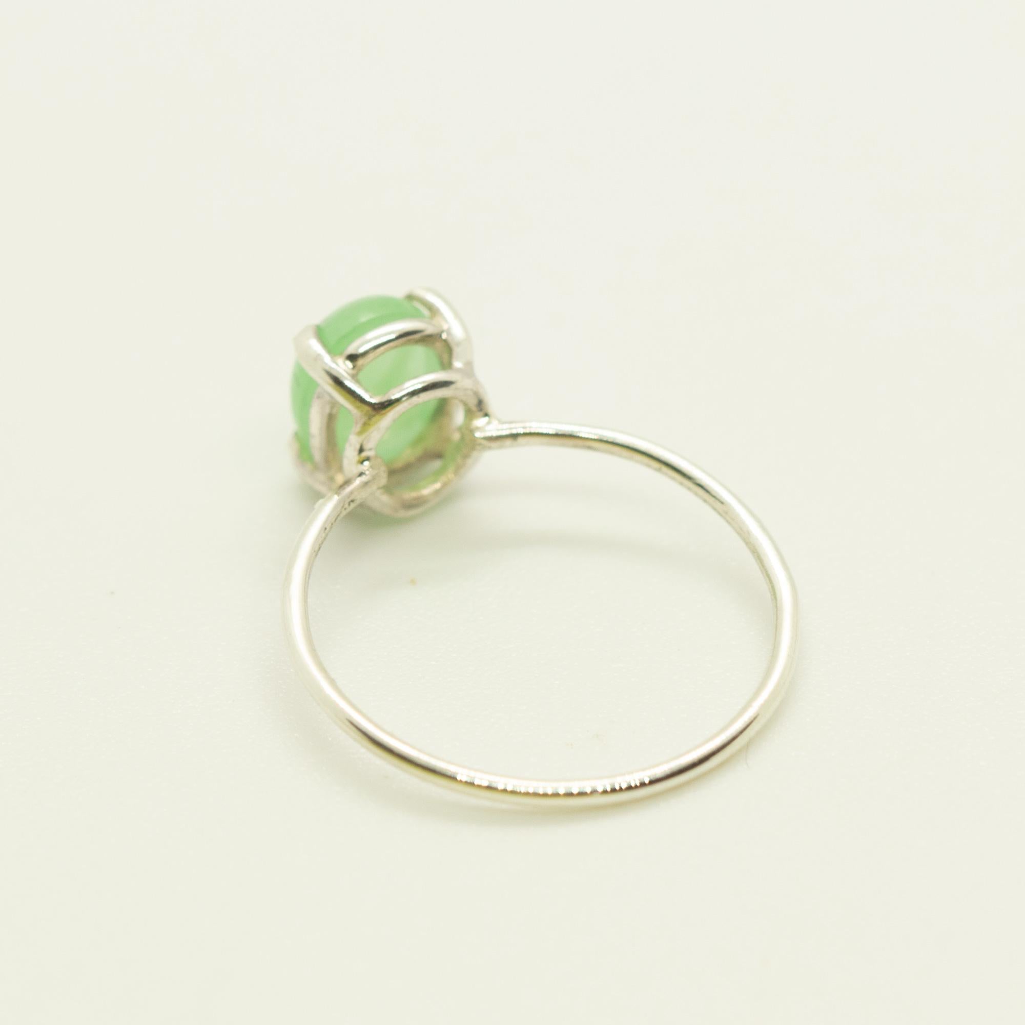 Intini Jewels Jadeíta Jade Plata de Ley Precioso Anillo Ovalado Solitario de Cóctel en Nuevo estado para la venta en Milano, IT