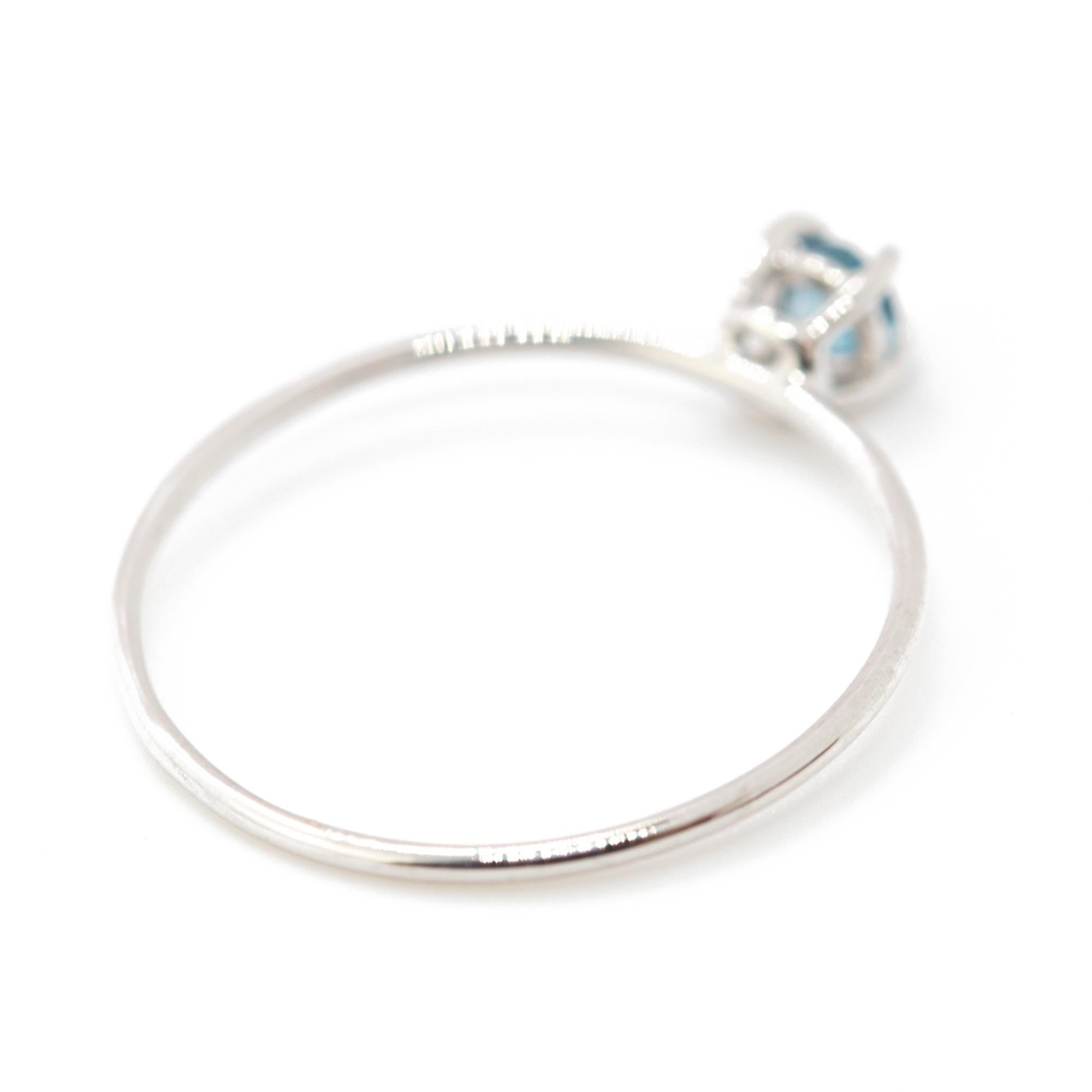 Intini Jewels Londres Topacio Oro Blanco 18 Kilates Cocktail Chic Anillo Oval Deco Midi en Nuevo estado para la venta en Milano, IT