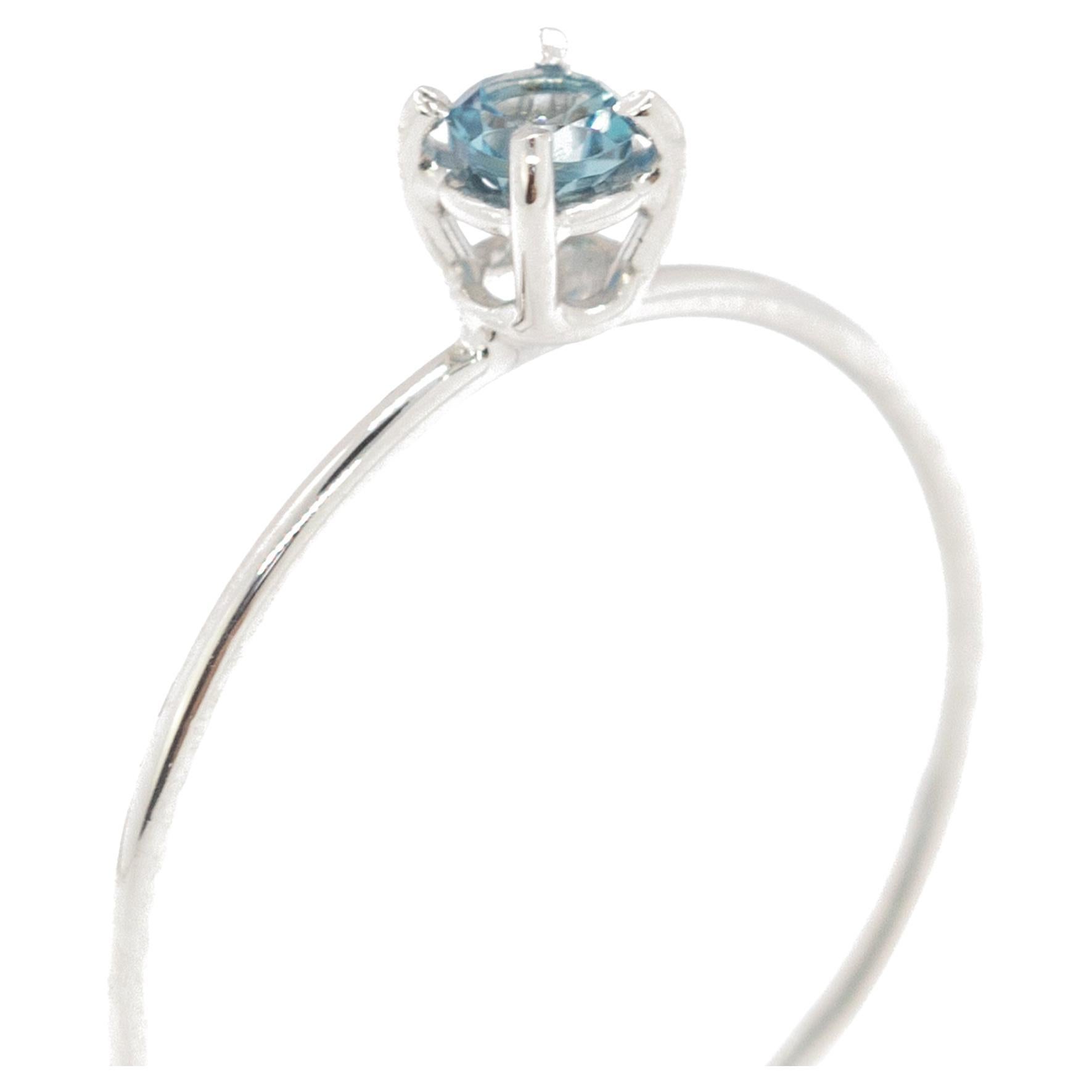 Intini Jewels Londres Topacio Oro Blanco 18 Kilates Cocktail Chic Anillo Oval Deco Midi en venta