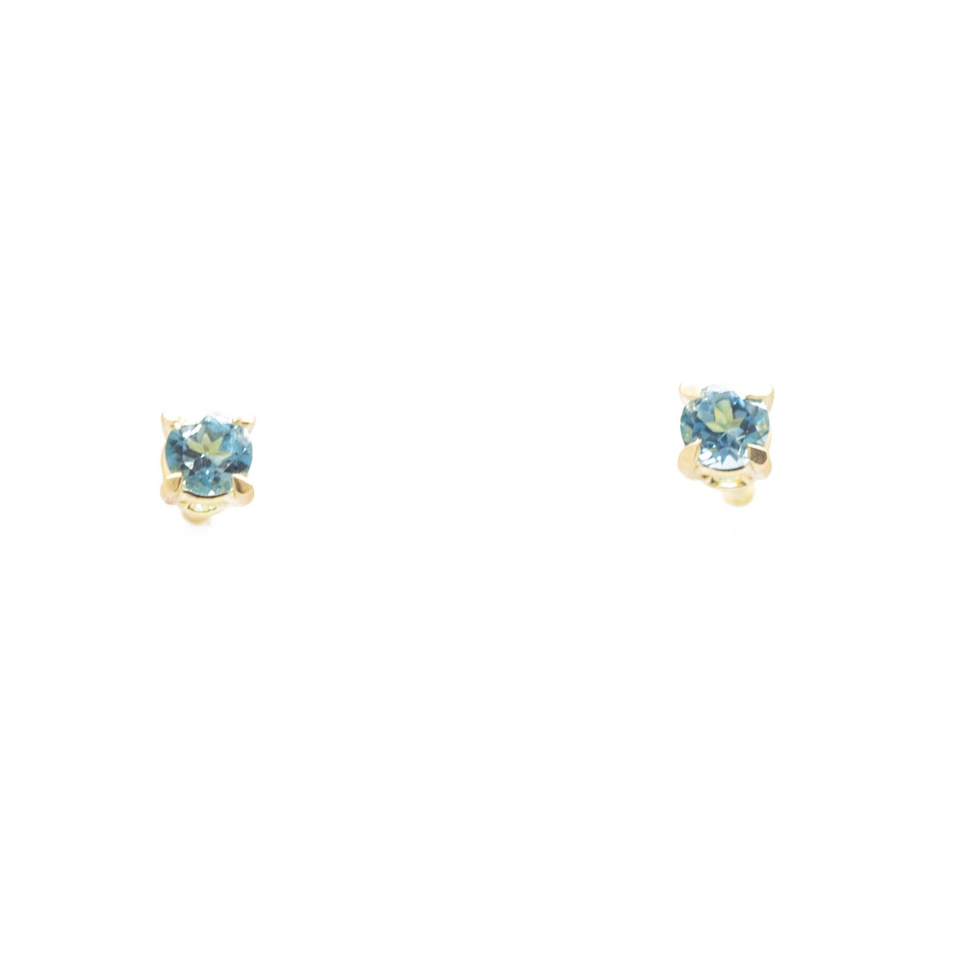 Artist Intini Jewels London Topaz 18 Karat Yellow Gold Stud Cocktail Cocktail Earrings For Sale