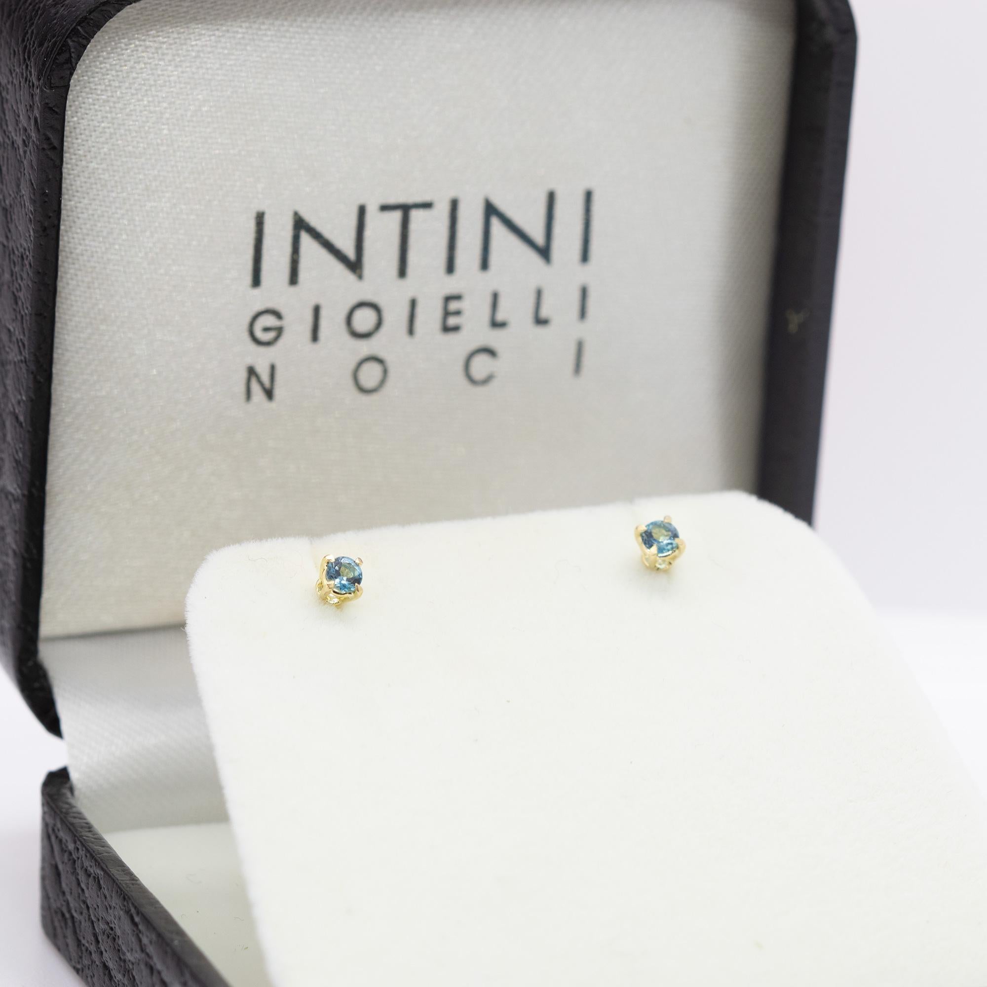 Intini Jewels London Topaz 18 Karat Yellow Gold Stud Cocktail Cocktail Earrings In New Condition For Sale In Milano, IT