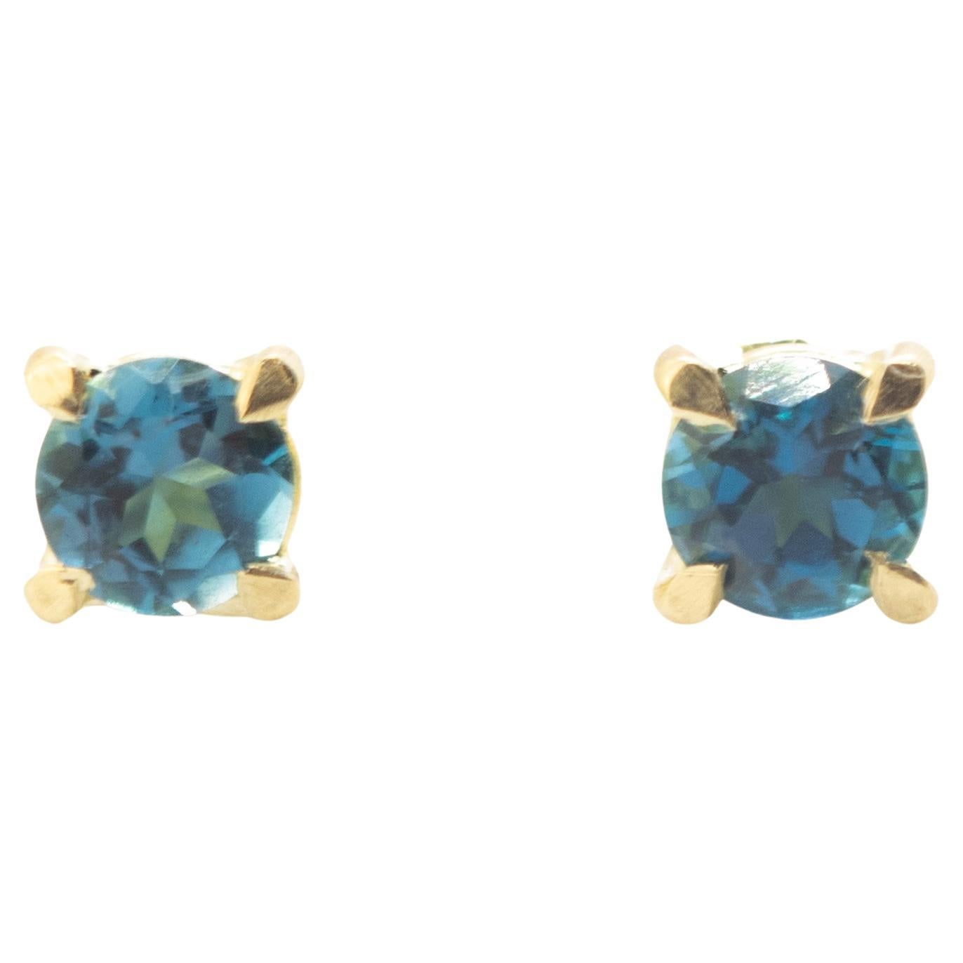 Intini Jewels London Topaz 18 Karat Yellow Gold Stud Cocktail Cocktail Earrings For Sale