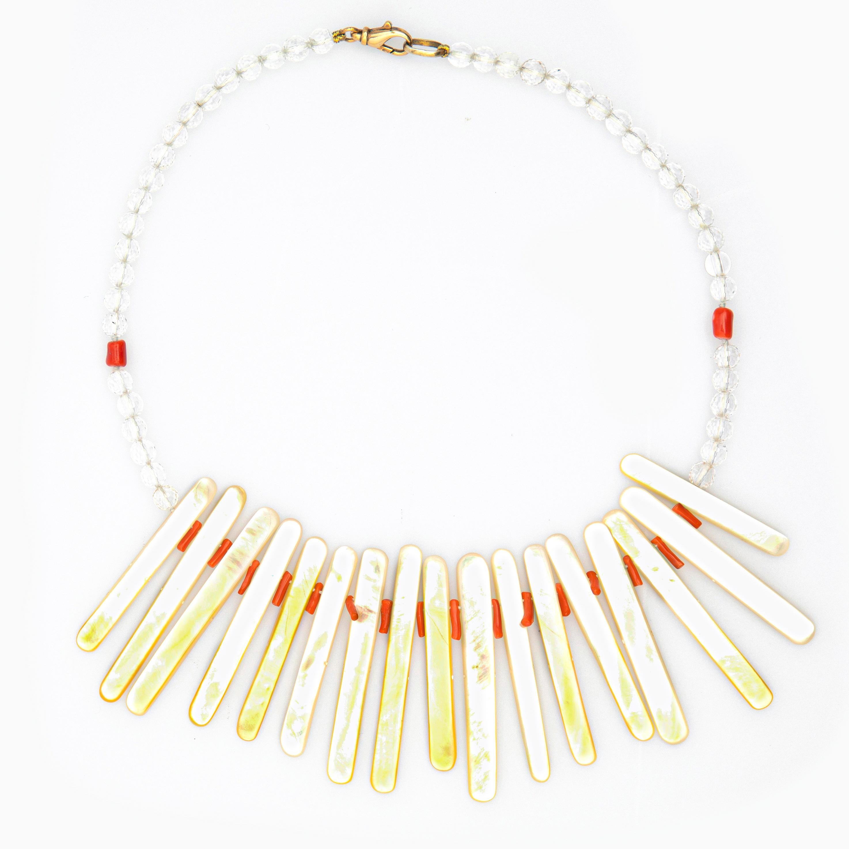 tini Jewels Modernes Set aus Perlenarmband und Halskette aus Perlen, Perlen und Korallen aus Perlen im Zustand „Neu“ im Angebot in Milano, IT