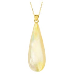 Intini Jewels Mother of Pearl Drop 18K Yellow Gold Chain Drop Pendant Necklace