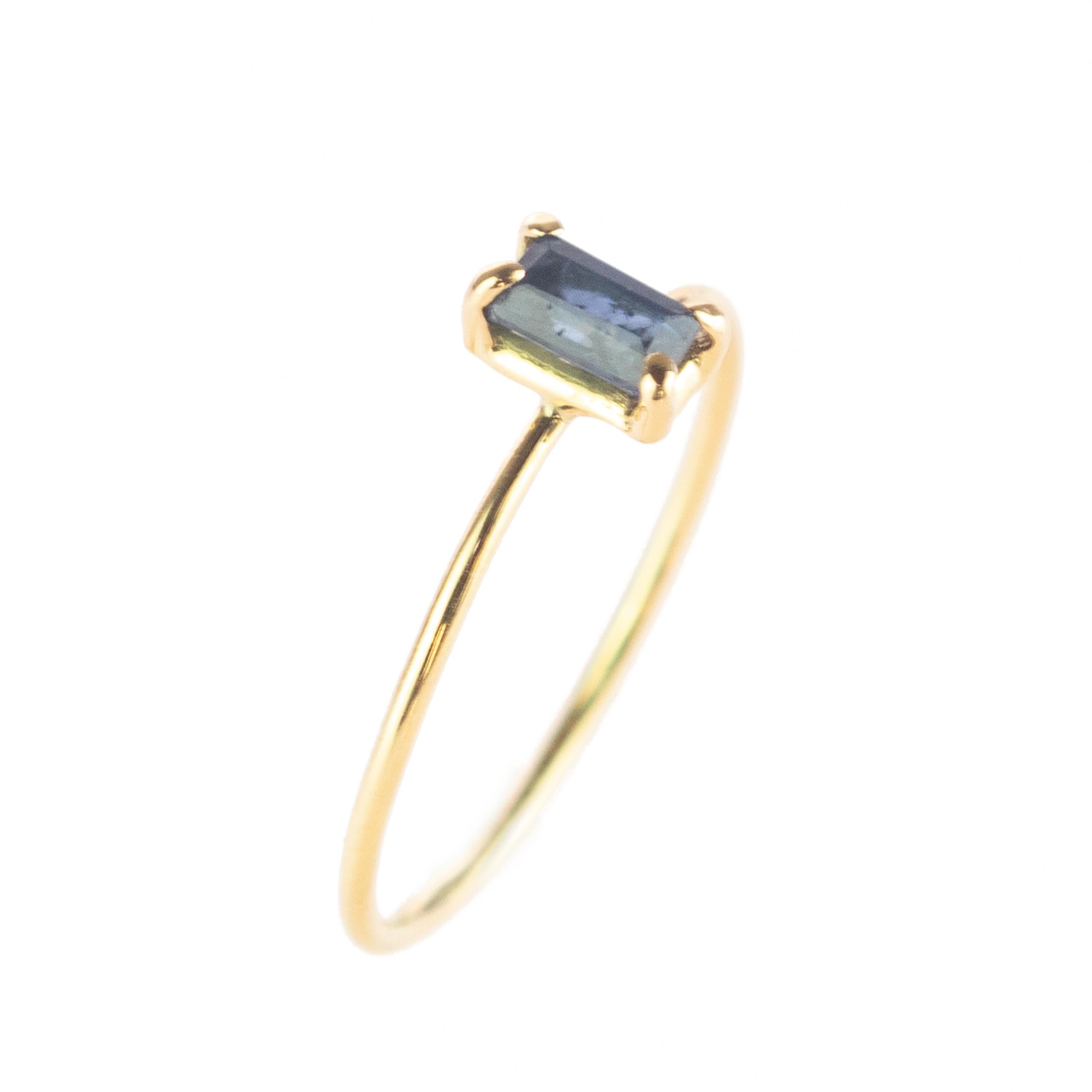 Intini Jewels Natural Blue Sapphire 18 Karat Gold Cocktail Handmade Modern Ring For Sale 5