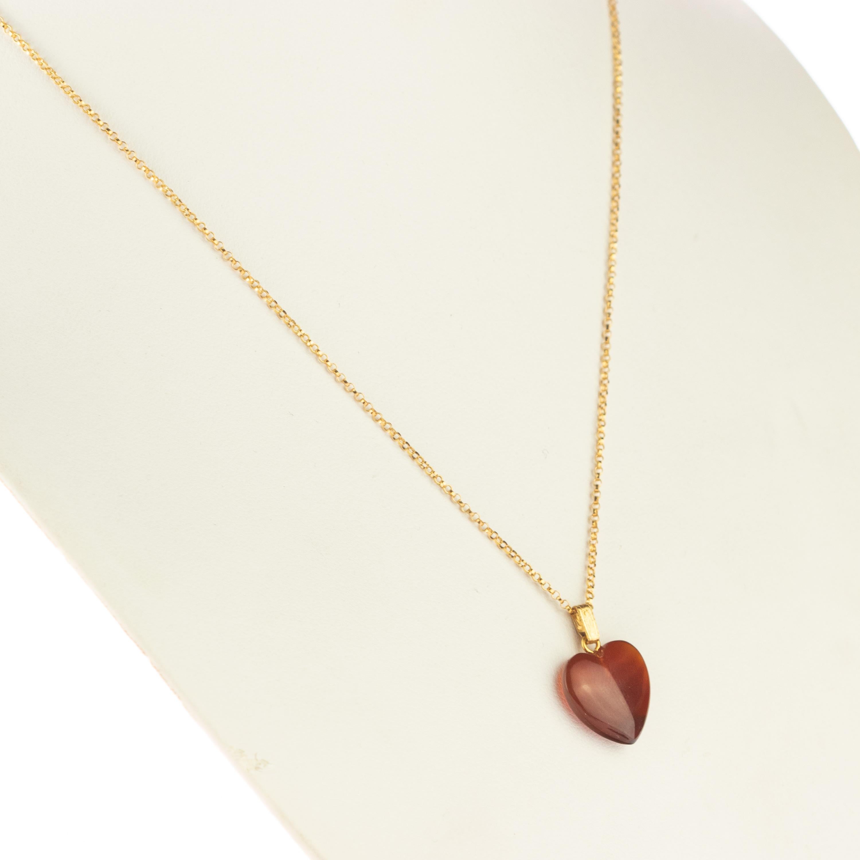 heart carnelian necklace
