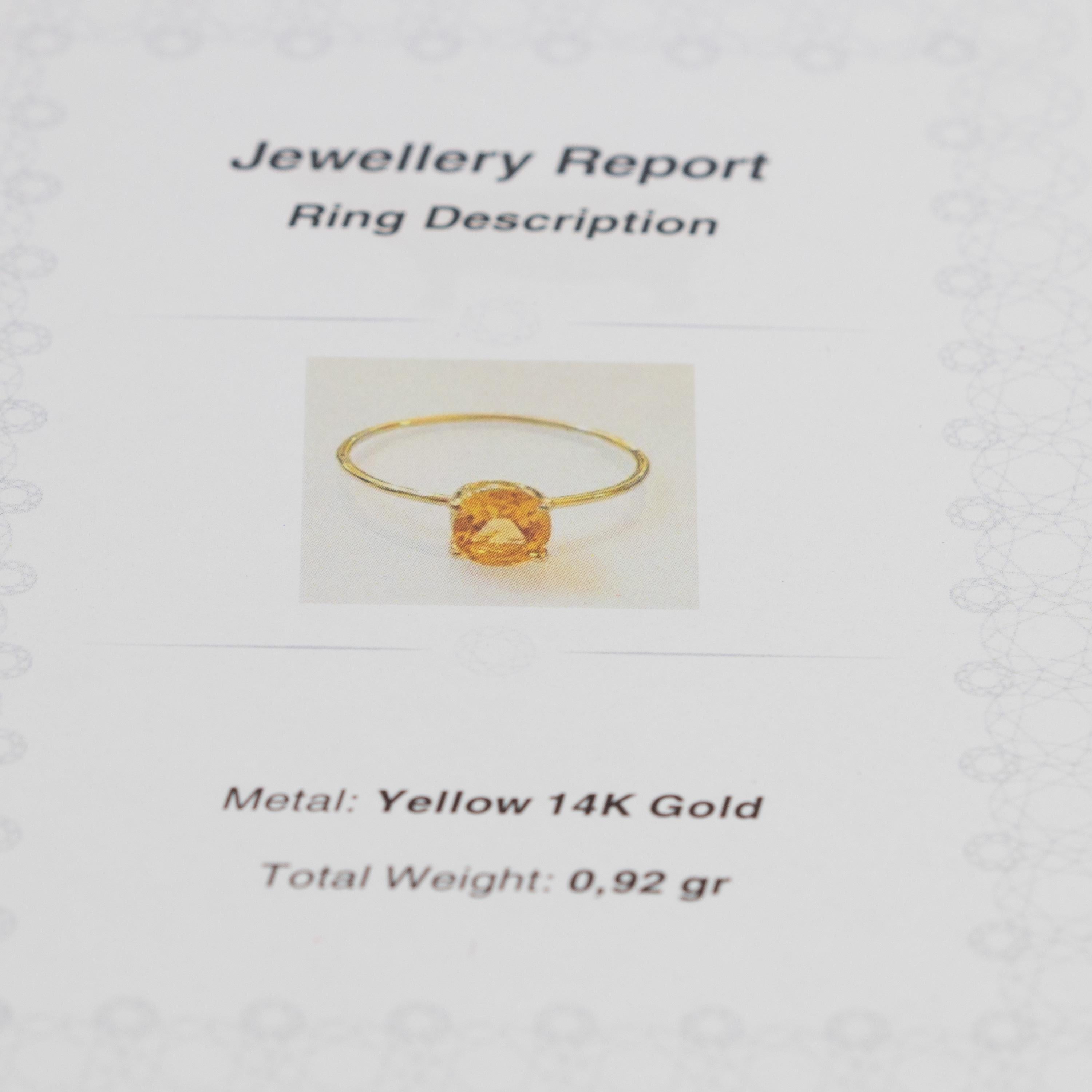 Intini Jewels Bague cocktail en or jaune 14 carats, quartz et citrine naturelle, faite à la main en vente 2