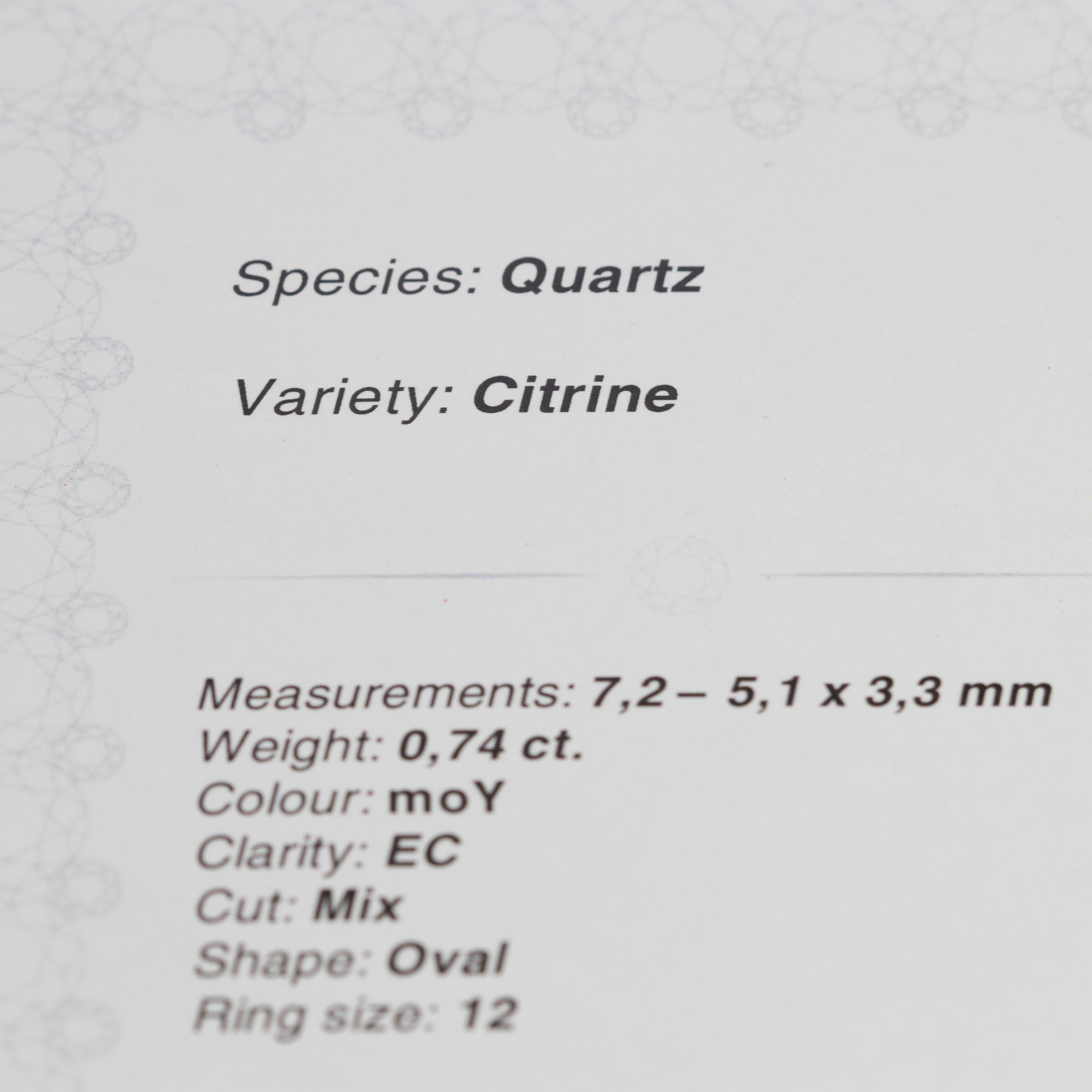 Intini Jewels Bague cocktail en or jaune 14 carats, quartz et citrine naturelle, faite à la main en vente 3