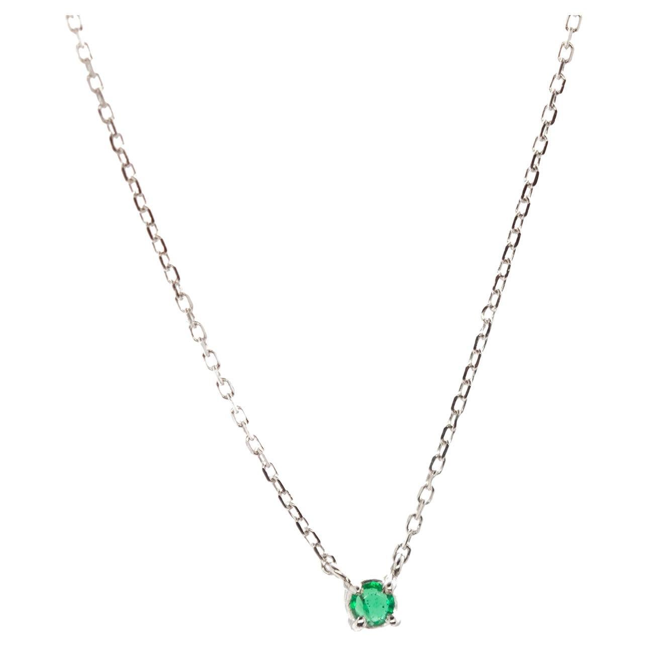 Intini Jewels Smeraldo naturale in oro bianco 18 carati Collana Chic Cocktail