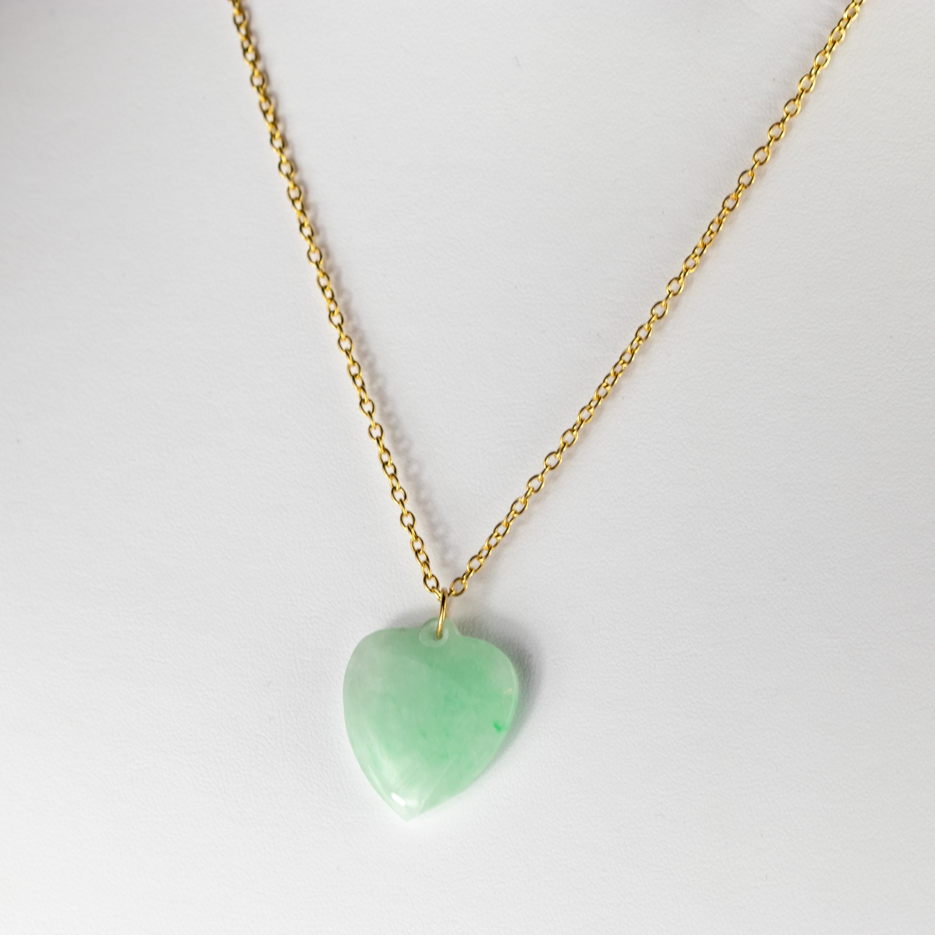 jade heart pendant