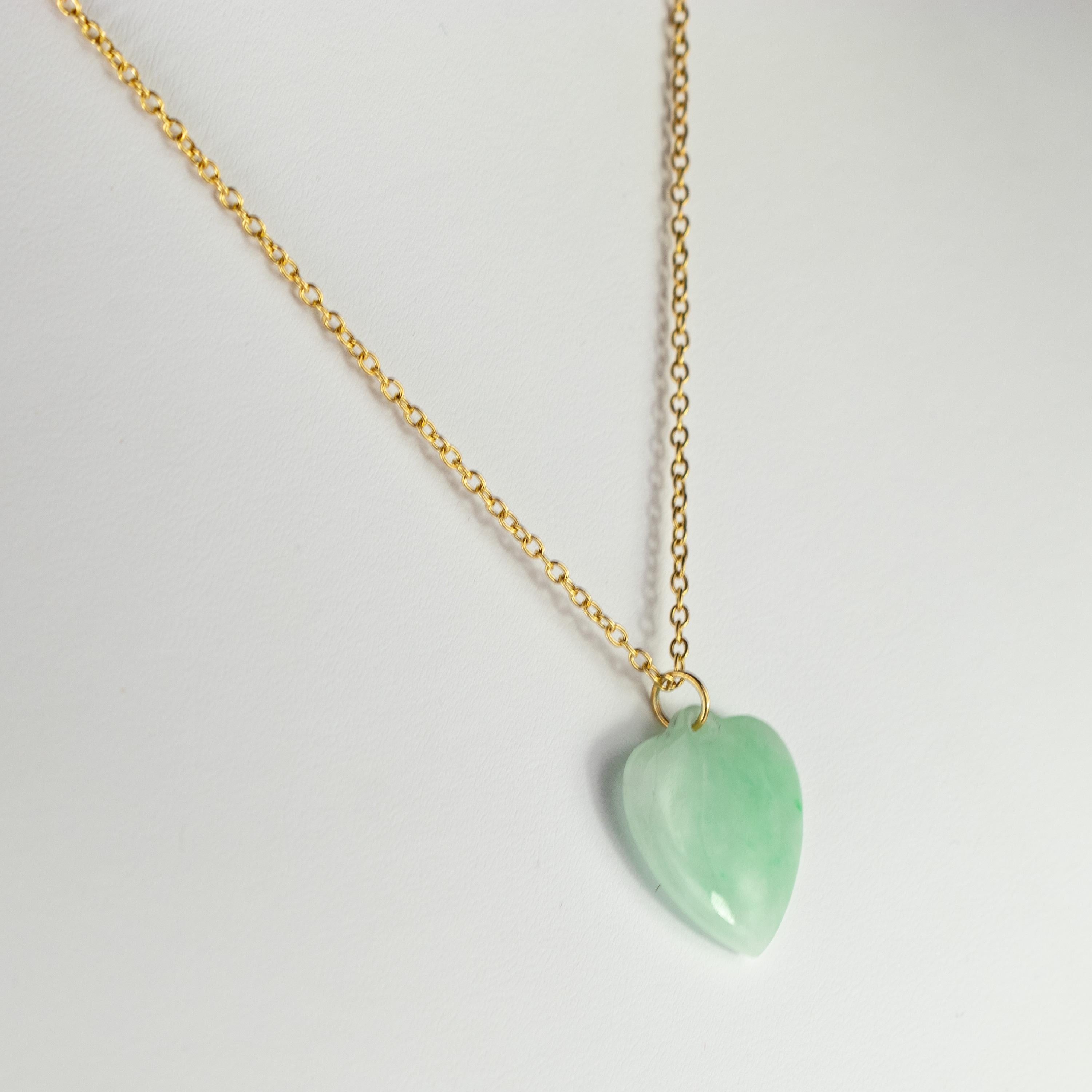 green heart necklace