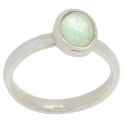 Intini Jewels Bague en argent sterling avec cabochon ovale en tourmaline verte claire naturelle