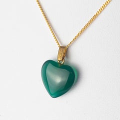 Intini Jewels Natural Quartz Heart Pendant 18 Karat Gold Chain Love Necklace
