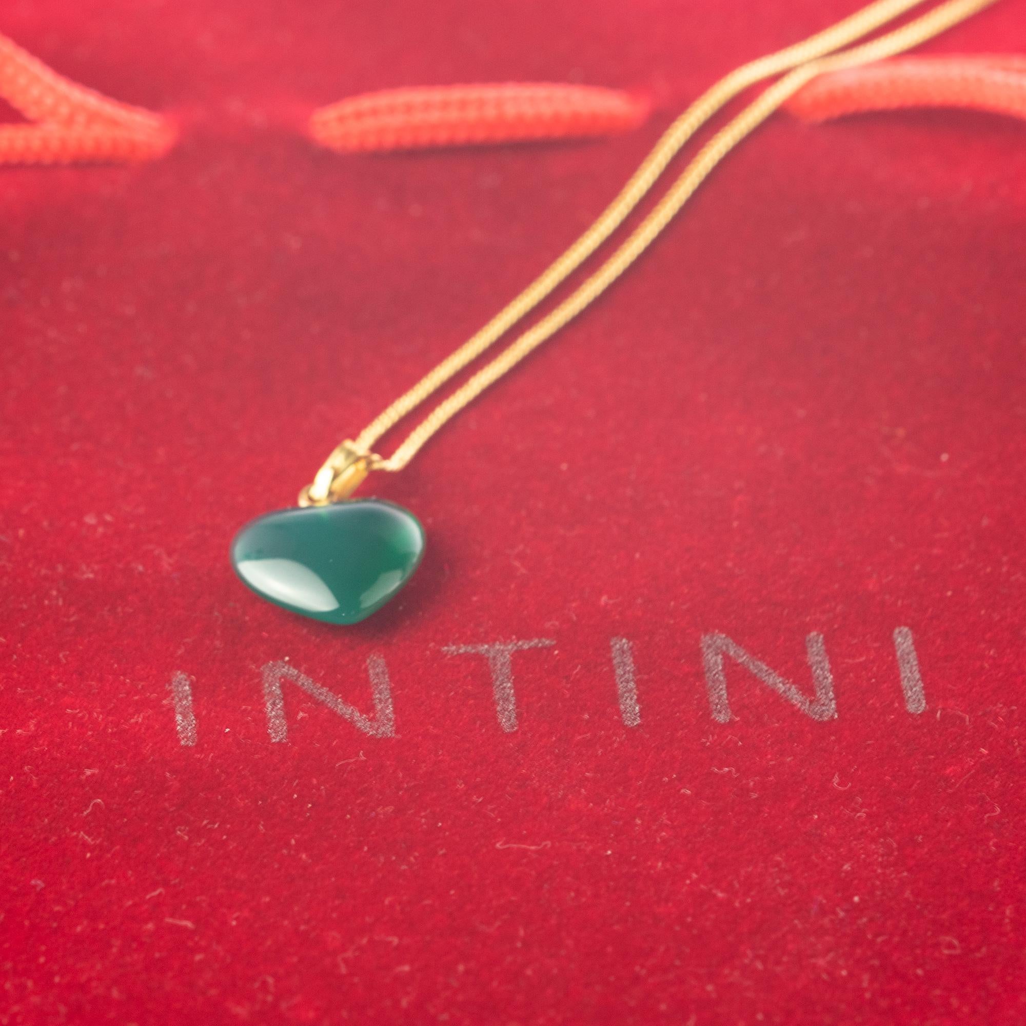 Women's Intini Jewels Natural Quartz Heart Pendant 9 Karat Gold Chain Love Necklace