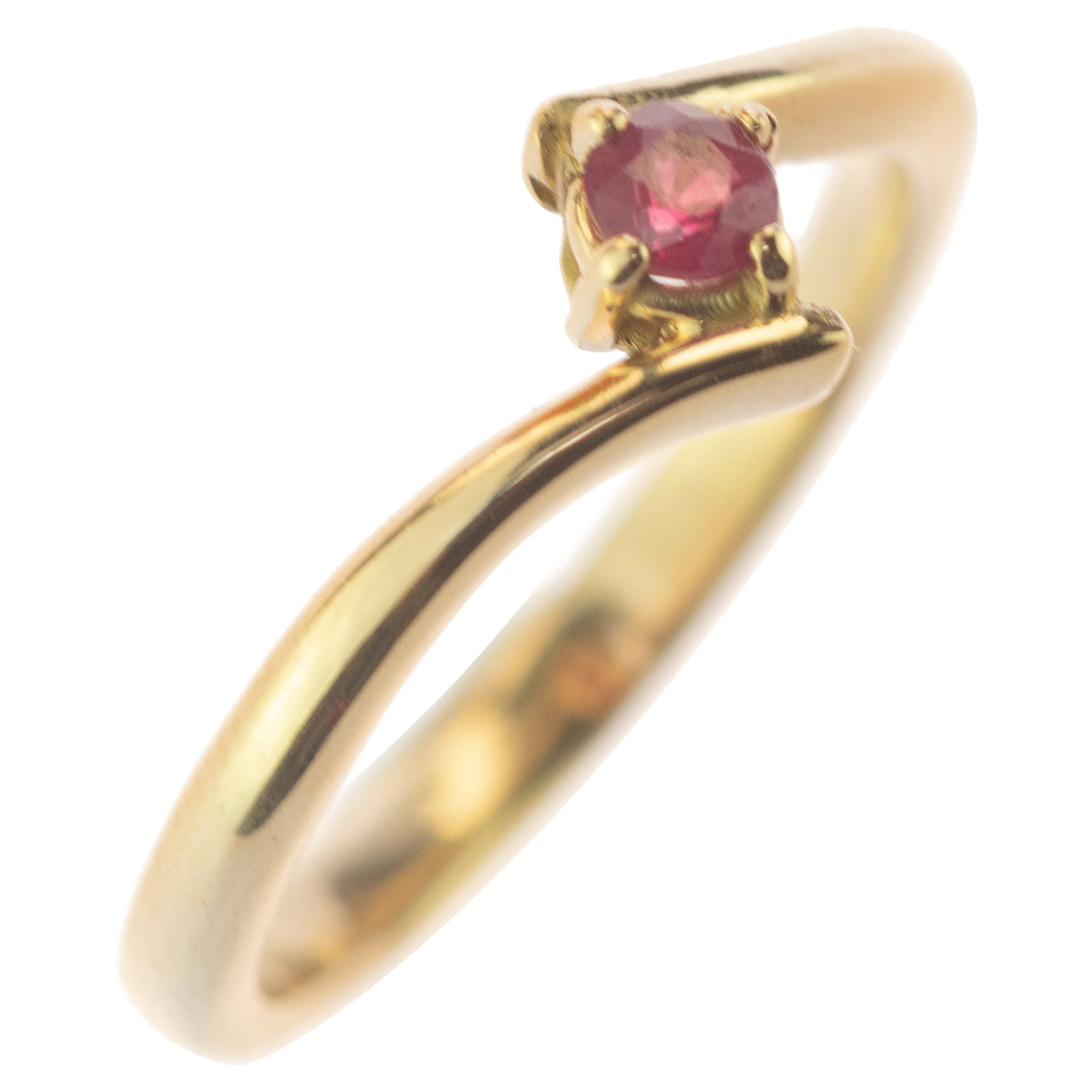 Intini Jewels Bague en or jaune 9 carats avec rubis naturel contrasté et pierre rouge moderne