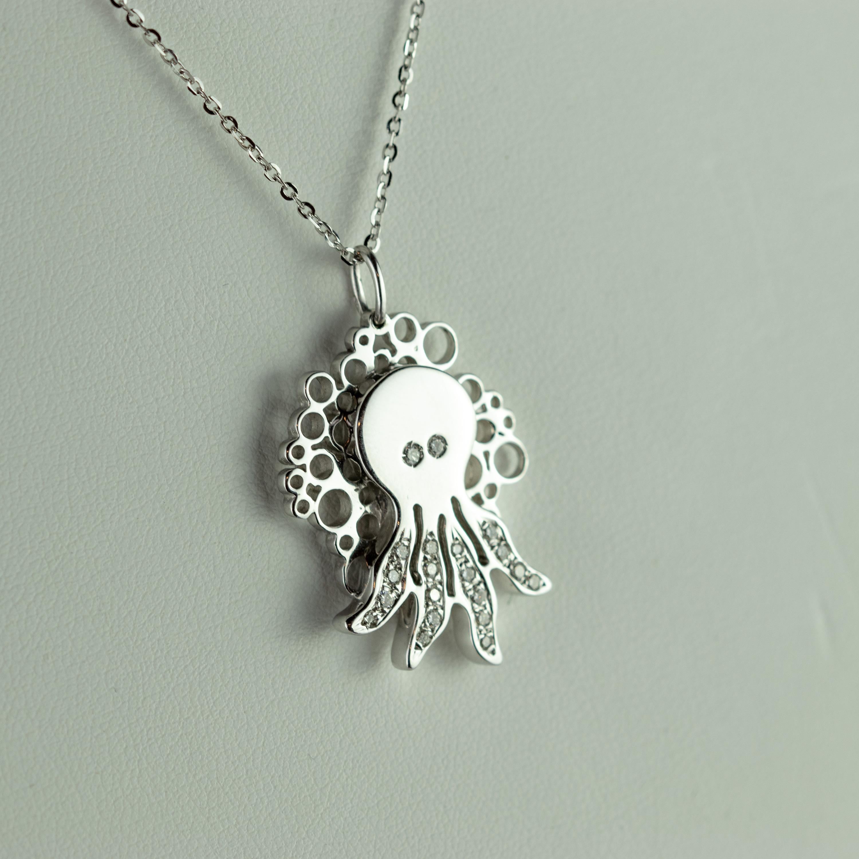 diamond octopus pendant