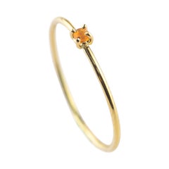 Intini Jewels Opal Yellow 18 Karat Gold Band Handmade Delicate Modern Chic Ring
