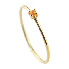 Intini Jewels Opal Yellow 9 Karat Gold Band Handmade Delicate Modern Chic Ring