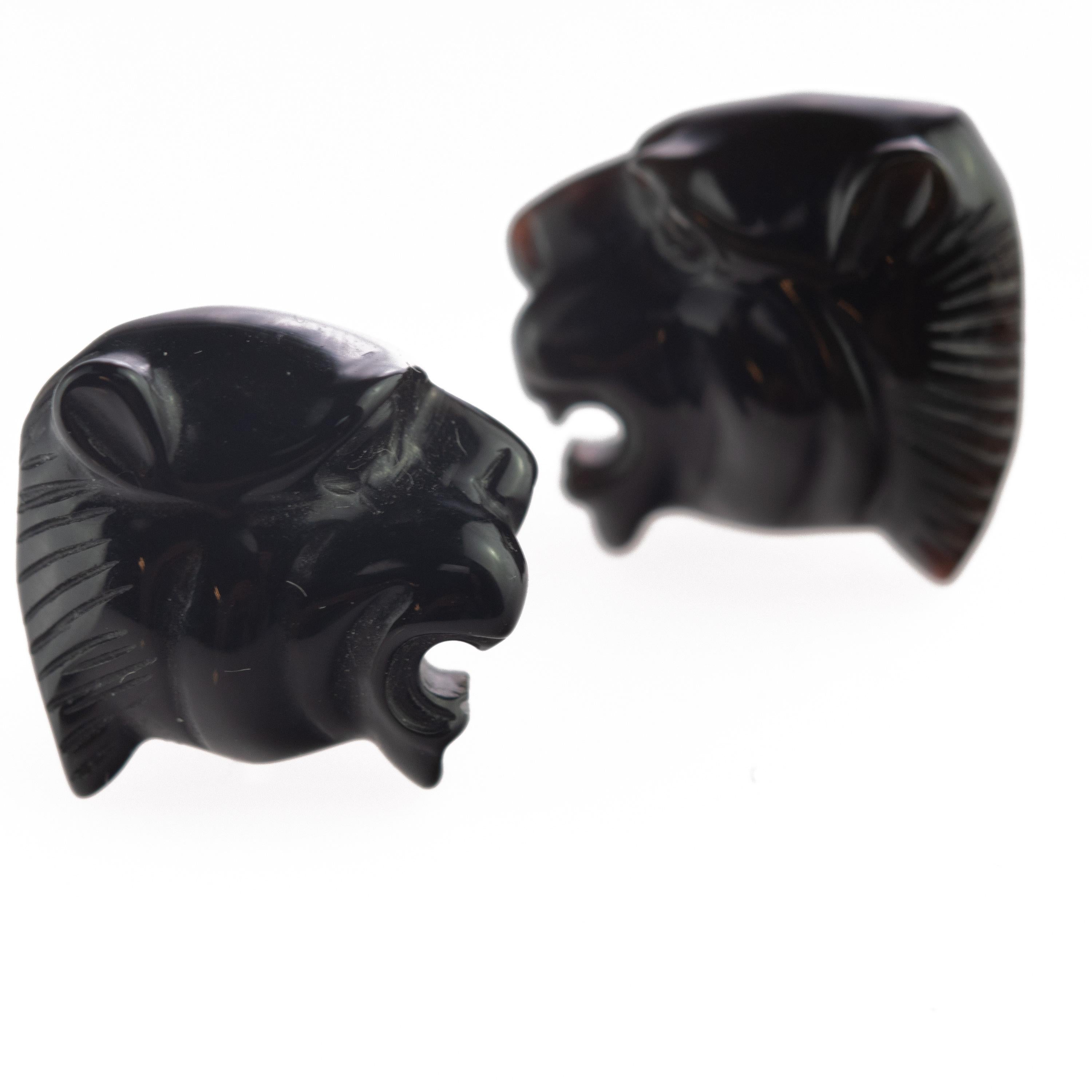 Intini Jewels Panther, orecchini in oro 18 carati con agata nera, fatti a mano in Italia In condizioni Nuovo in vendita a Milano, IT