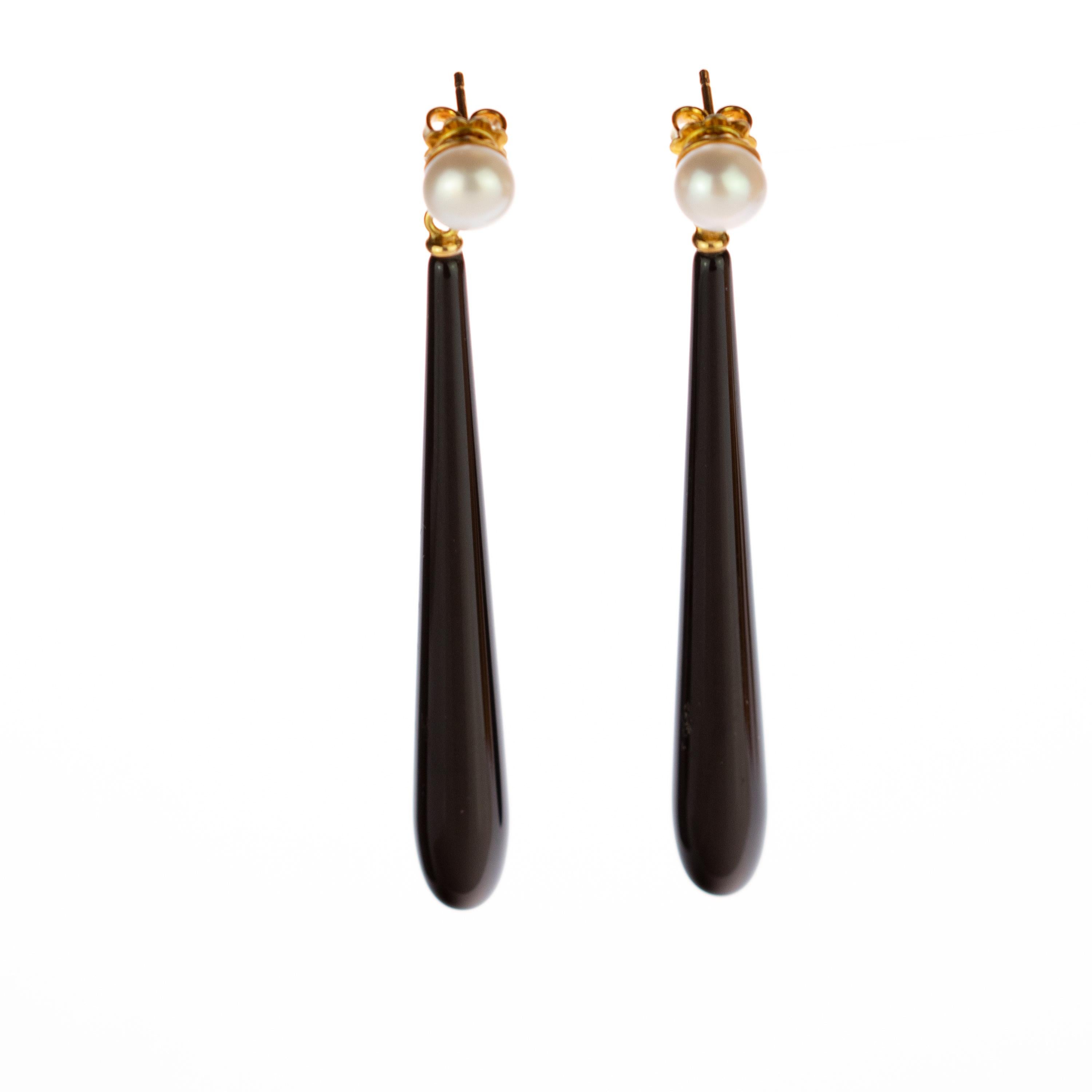 black and gold teardrop earrings