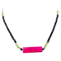 Intini Jewels Peridot Agate 18 Karat Yellow Gold Chain Cocktail Chic Necklace