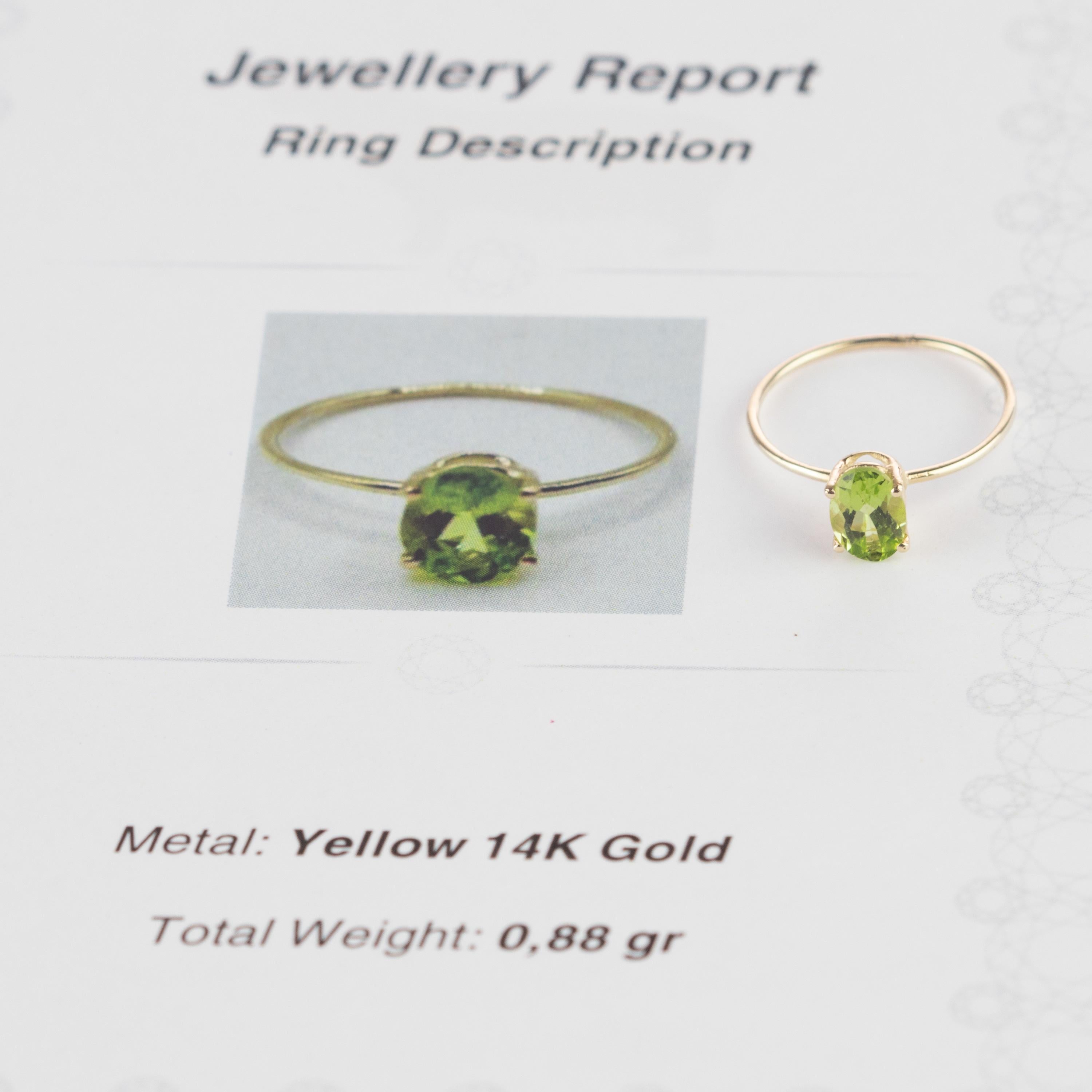 Intini Jewels Peridot Green 14 Karat Yellow Gold Cocktail  Hope Handmade Ring For Sale 1