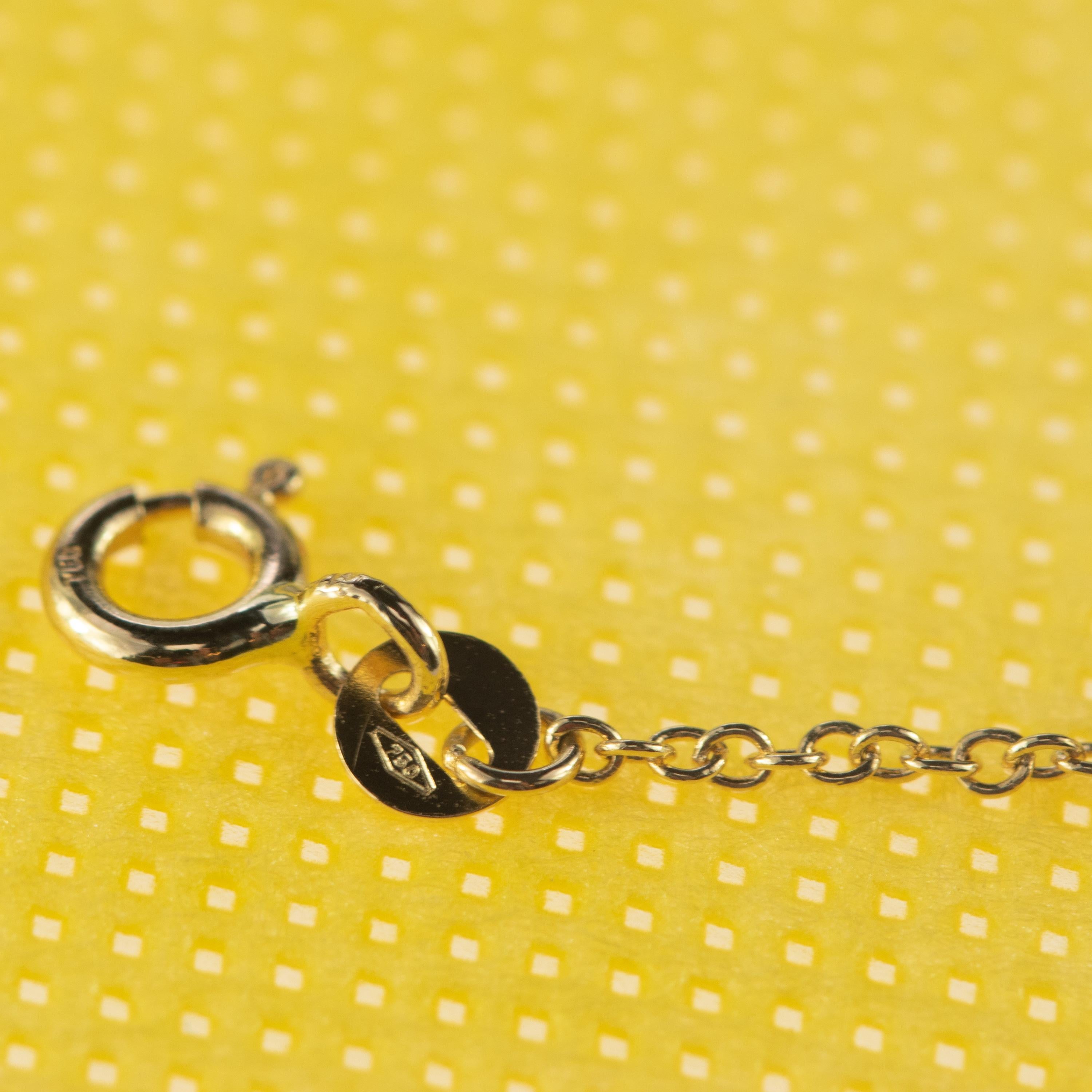 Intini Jewels Bracelet à chevilles en or 9 carats avec sphères de quartz rose et chaîne faite à la main en vente 1