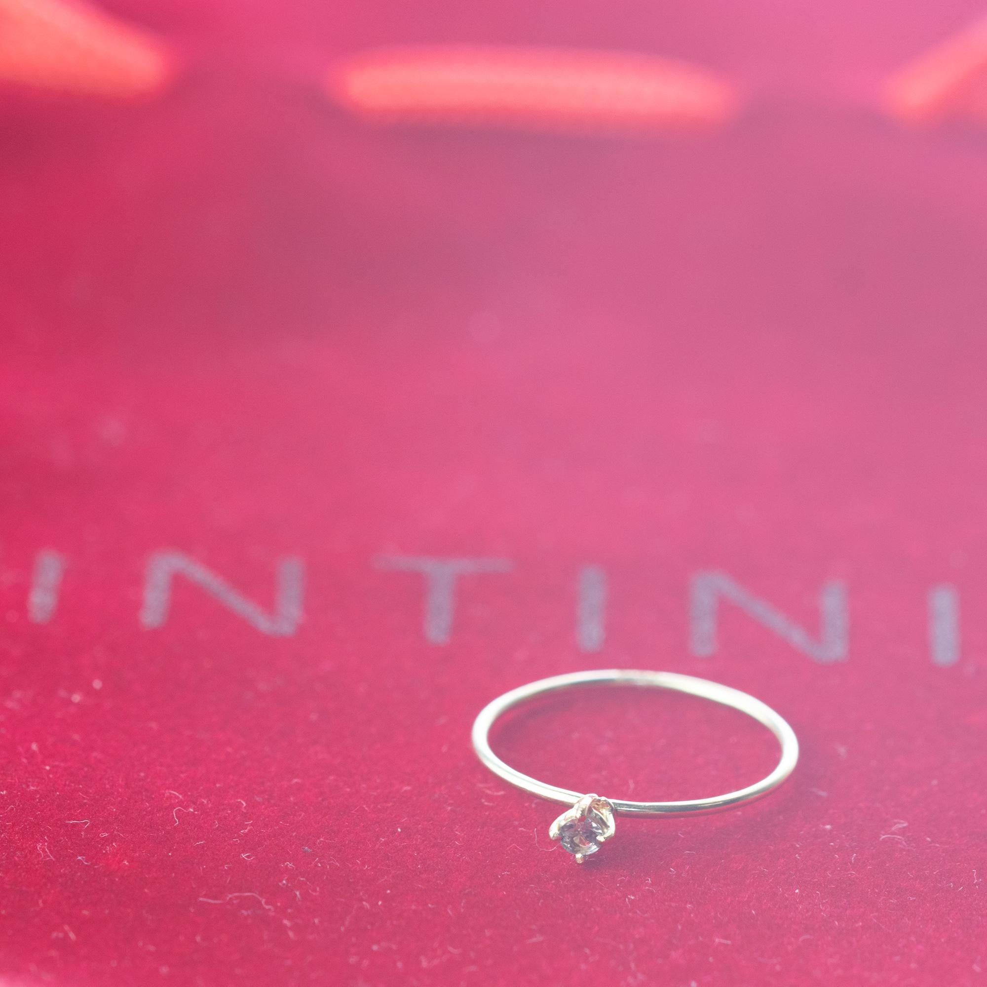 Brilliant Cut Intini Jewels Pink Sapphire 18 Karat Gold Band Handmade Modern Chic Boho Ring For Sale