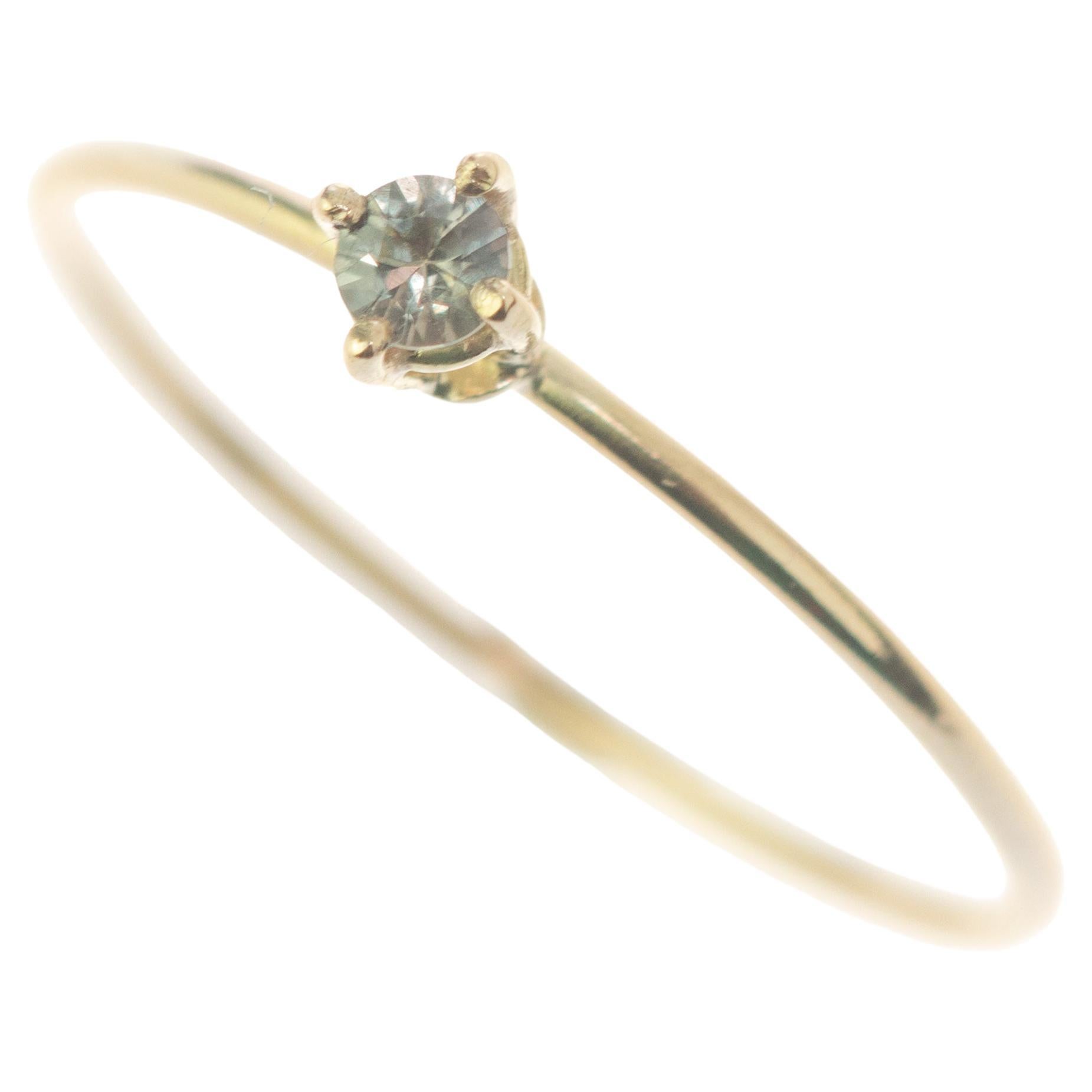Intini Jewels Pink Sapphire 18 Karat Gold Band Handmade Modern Chic Boho Ring For Sale