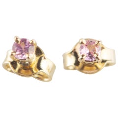 Intini Jewels - Orecchini da cocktail con zaffiro rosa, taglio brillante e perno