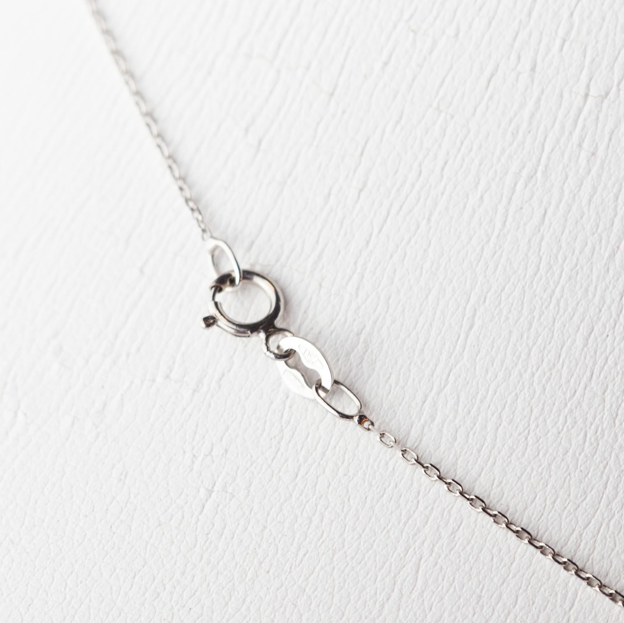 Intini Jewels Collar de cóctel moderno con cadena de oro blanco de 18 quilates y zafiro rosa en Nuevo estado para la venta en Milano, IT