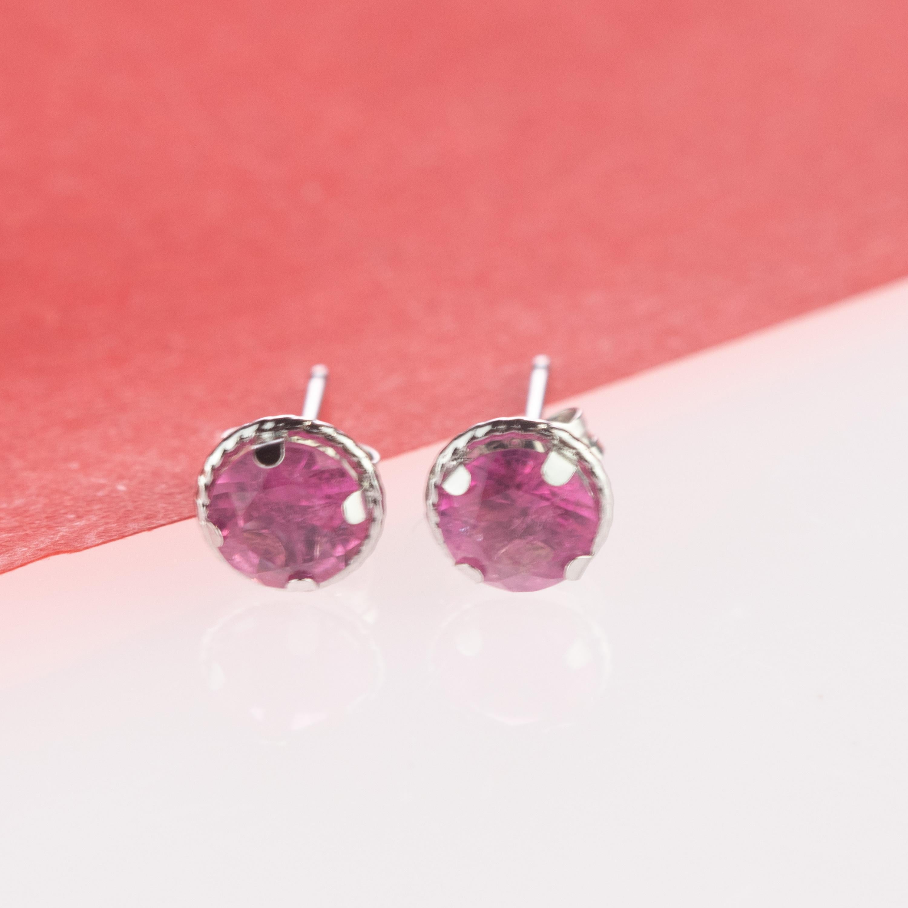 Ohrstecker aus 18 Karat Weißgold mit rosa Turmalin und Brillanten von Intini Jewels im Zustand „Neu“ im Angebot in Milano, IT