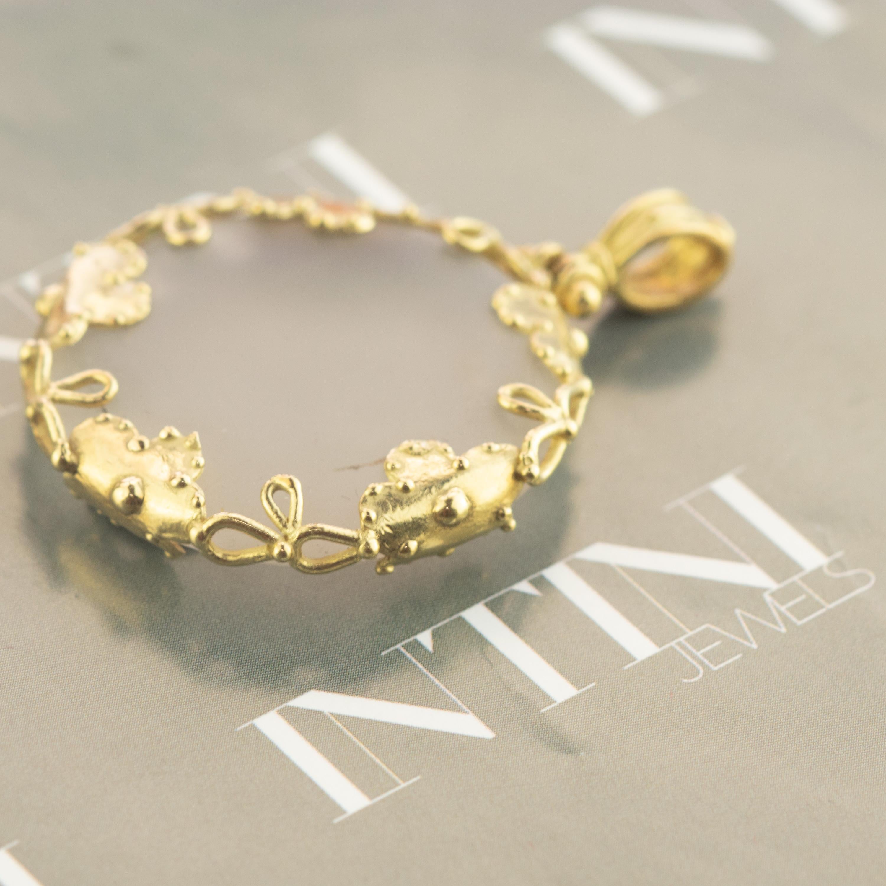 Intini Jewels Pendentif fleur en or 18 carats, quartz, cristal de roche et quartz, fait à la main en vente 2