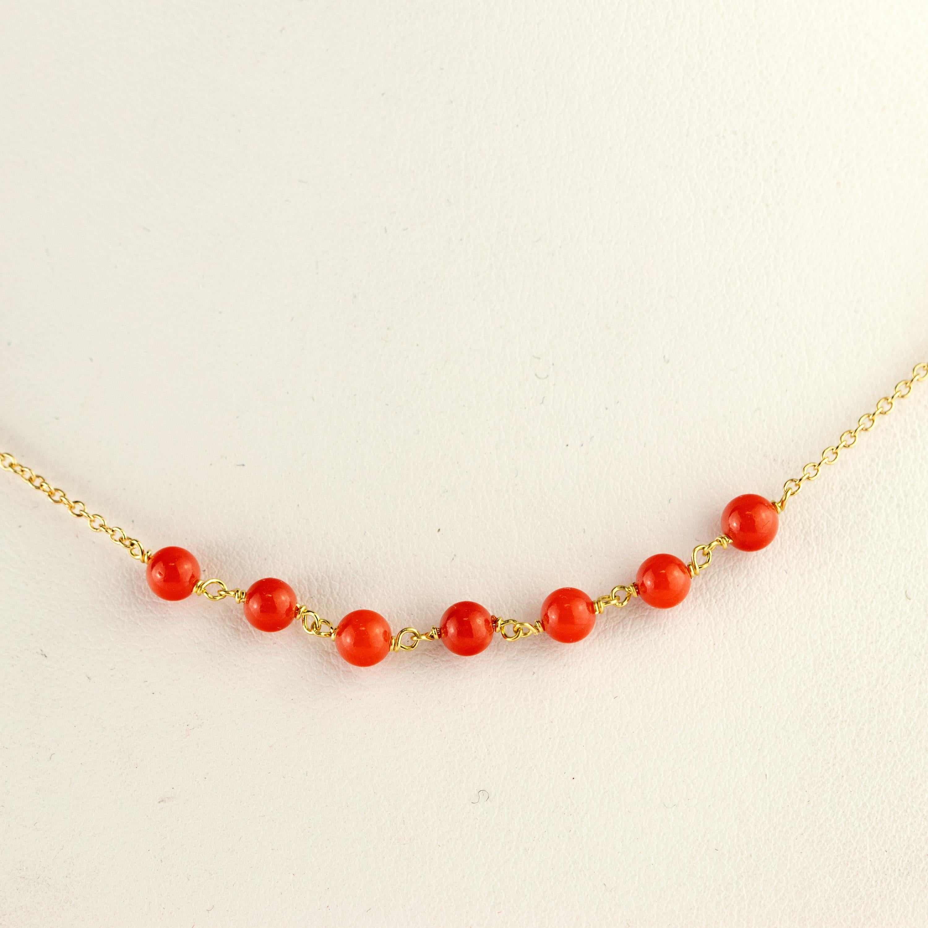 red coral gold chain