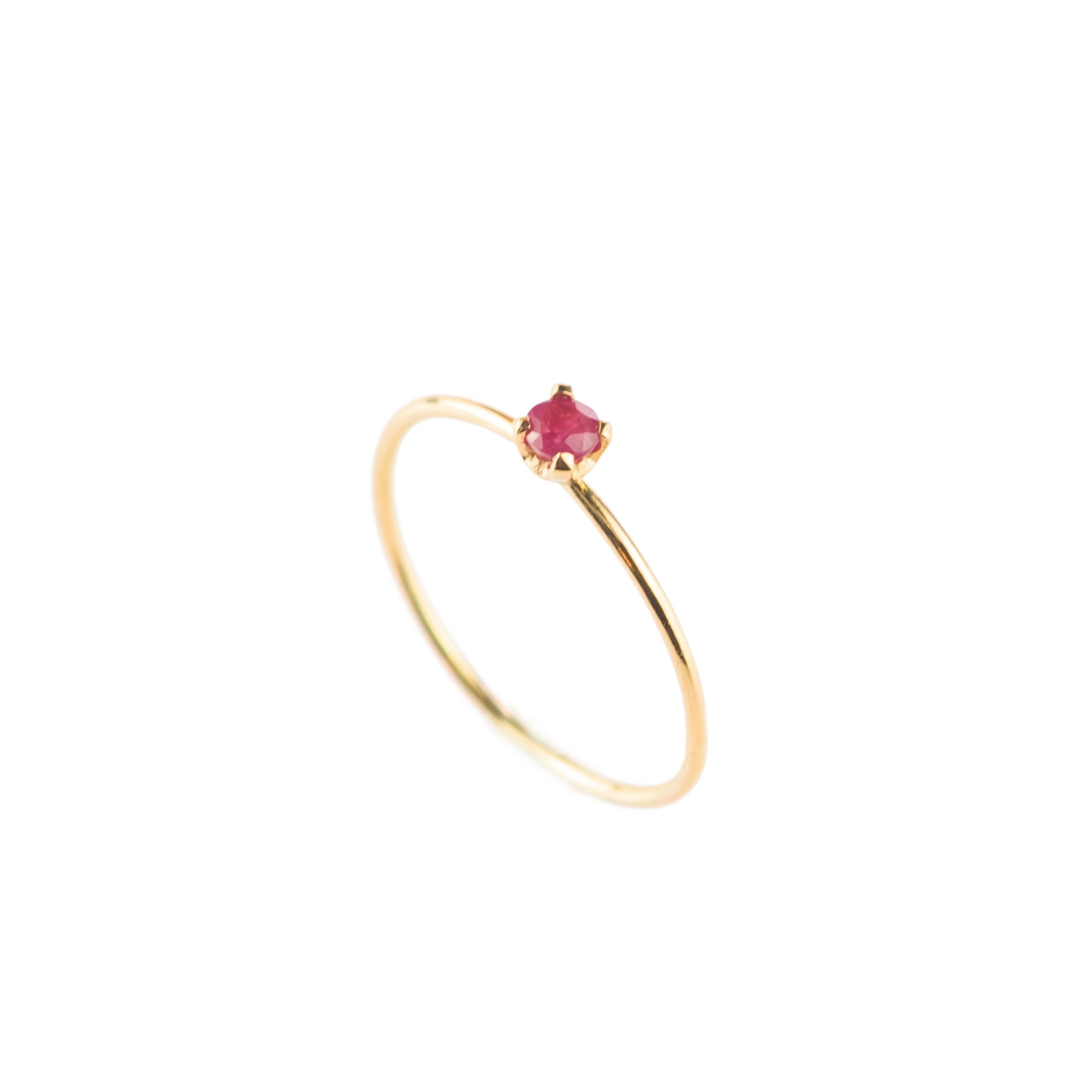 Intini Jewels Ruby 18 Karat Yellow Gold Band Handmade Boho Modern Ring For Sale 3
