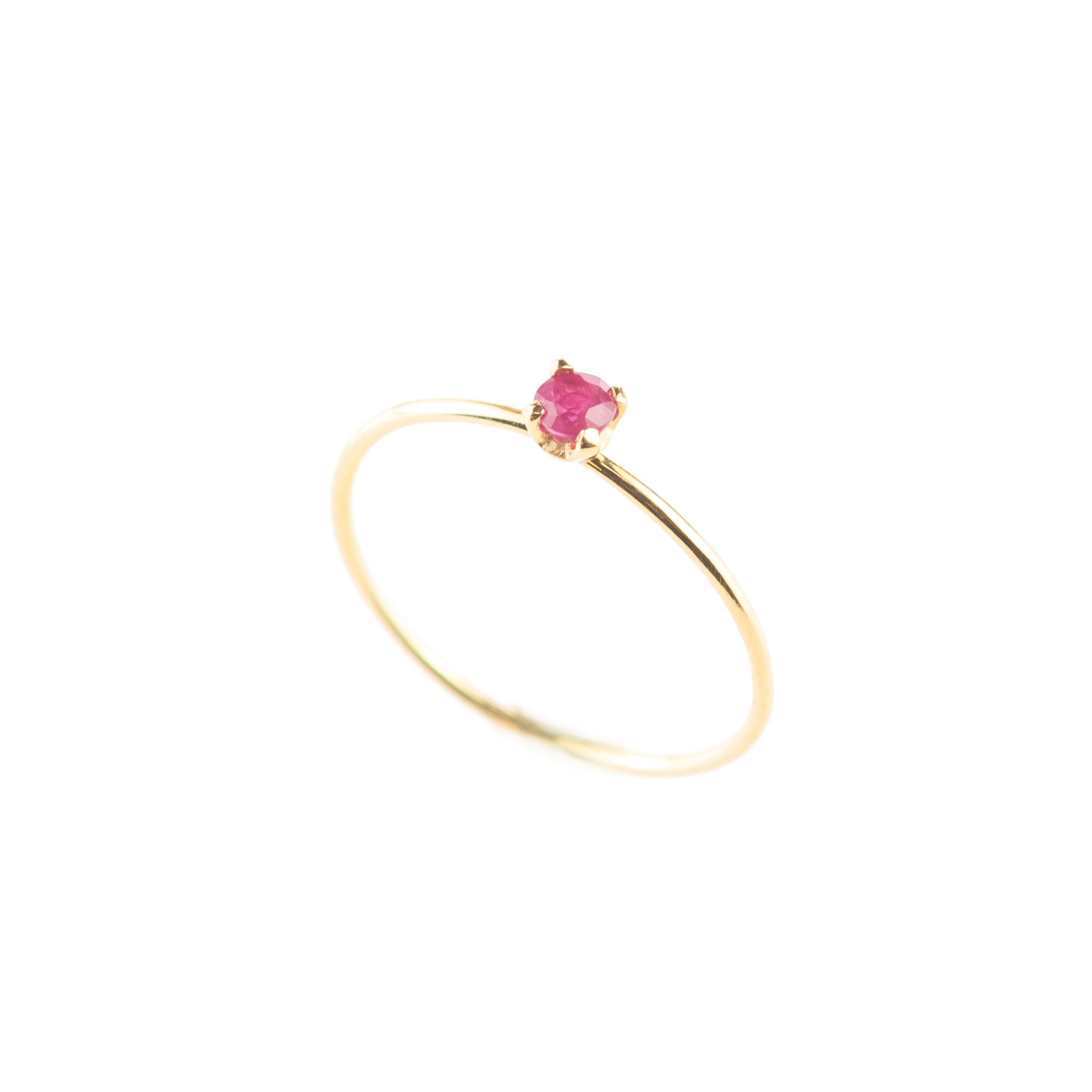 Intini Jewels Ruby 9 Karat Yellow Gold Band Handmade Boho Modern Ring In New Condition For Sale In Milano, IT