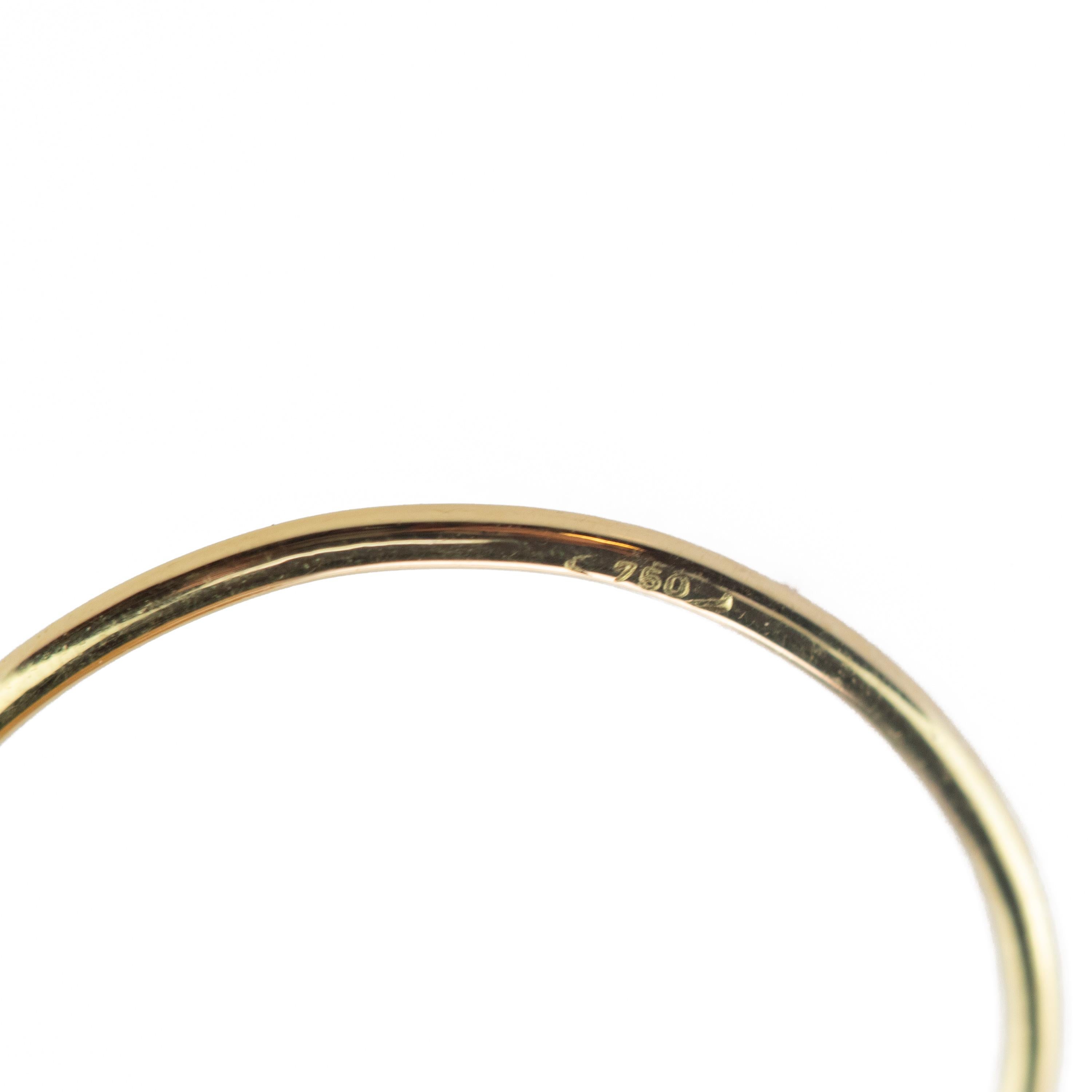 Taille mixte Intini Jewels, bague jonc moderne bohème en or jaune 9 carats avec navettes et rubis, faite à la main en vente