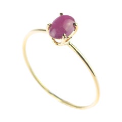 Intini Jewels Ruby Oval 9 Karat Yellow Gold Pasion Romantic Love Ring