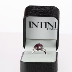 Intini Jewels Ruby Oval Diamond Gold Spiral Contrarié Handmade Vintage Ring