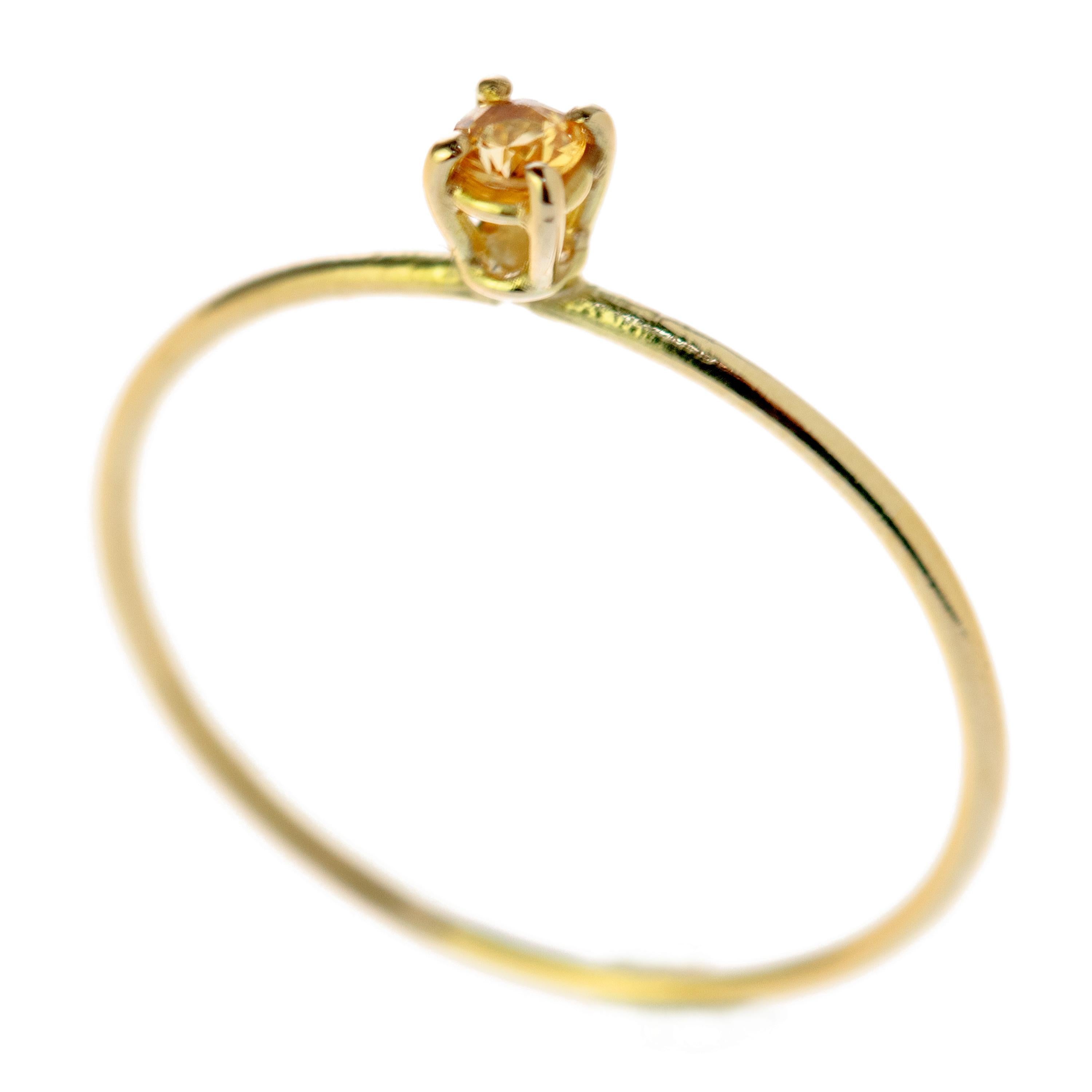 Intini Jewels Sapphire Yellow 14 Karat Gold Band Handmade Modern Chic Ring In New Condition For Sale In Milano, IT