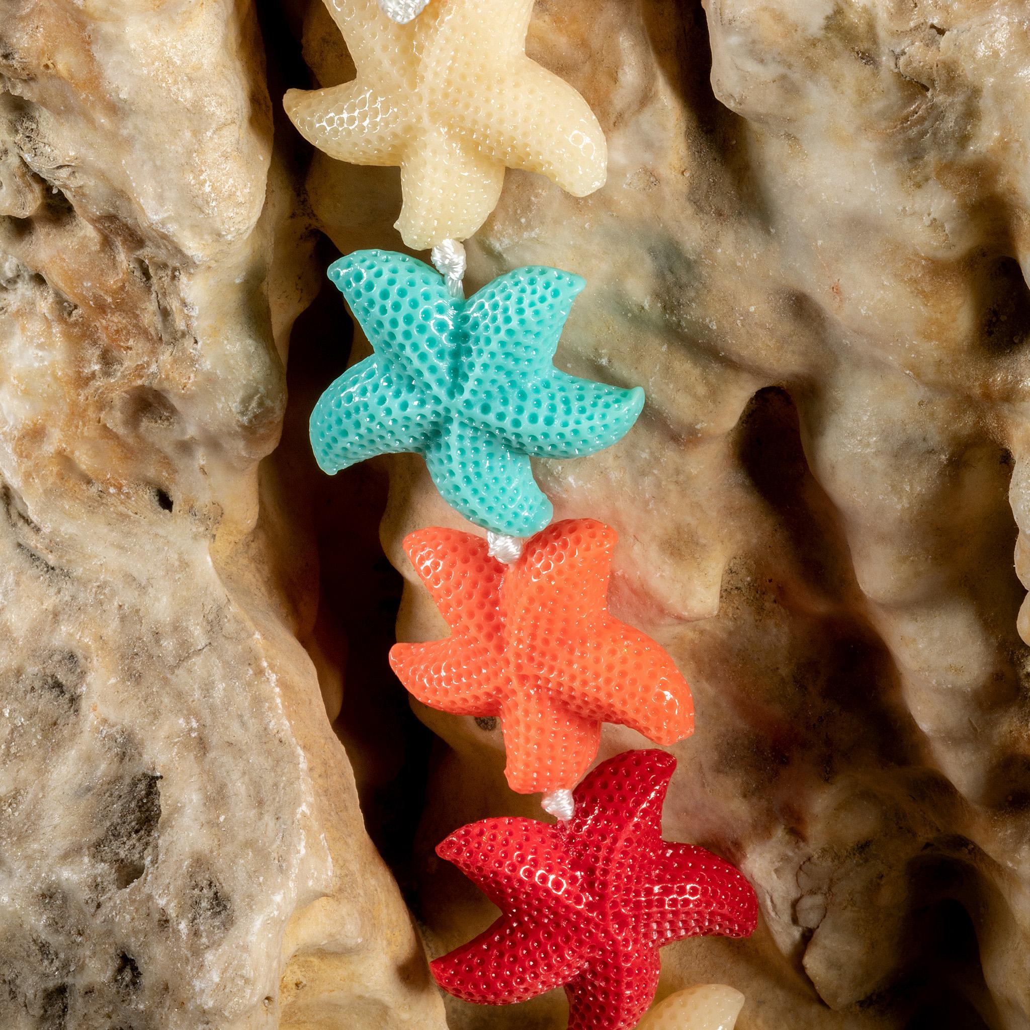 Intini Jewels Stella di Mare Estate Rosa Resine Colorate Gioiosa Collana da Spiaggia Boho in vendita 3