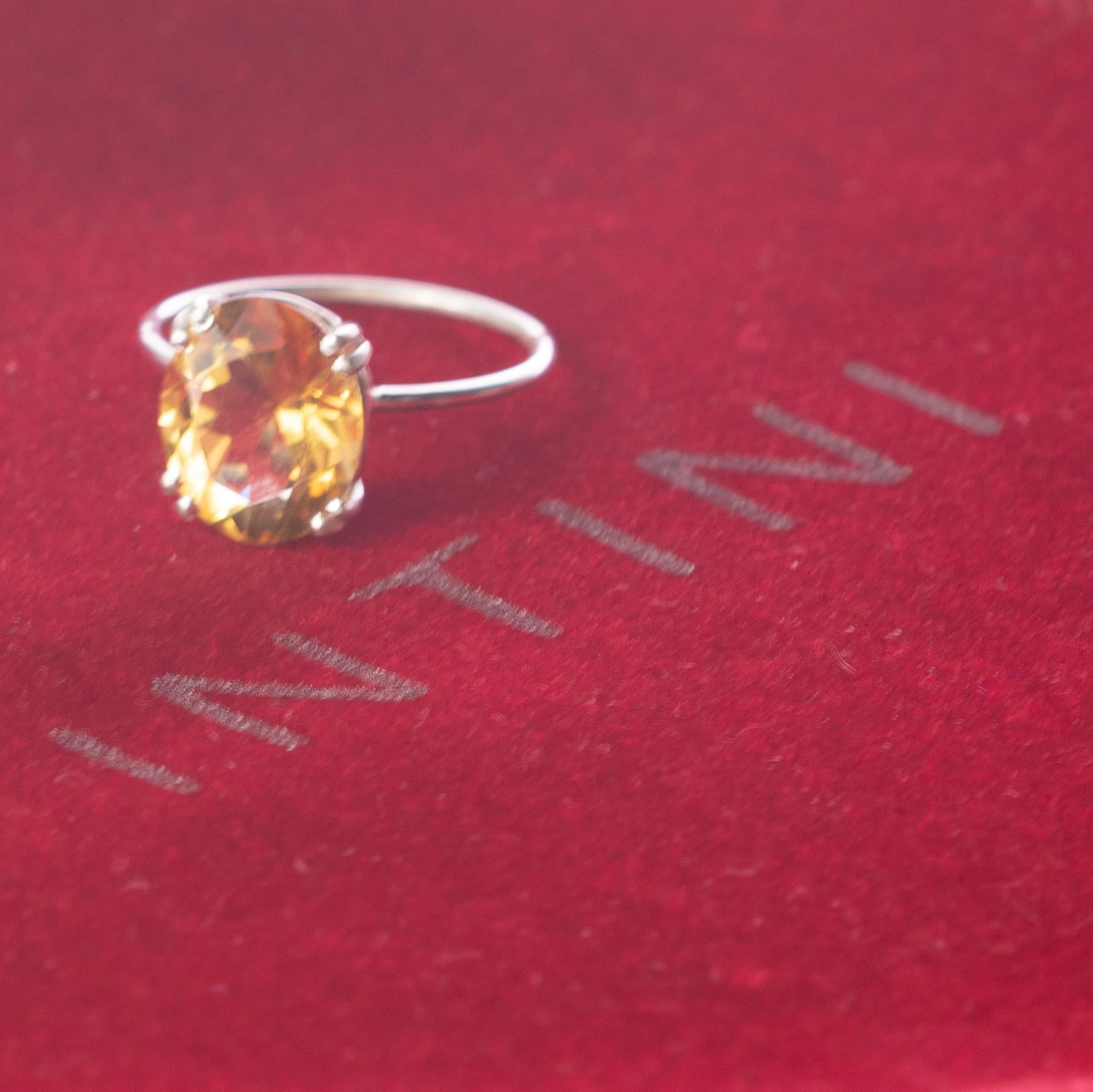 Femenino o masculino Intini Jewels Anillo Moderno de Cóctel de Plata 925 Amarillo Ovalado de Cuarzo Citrino en venta