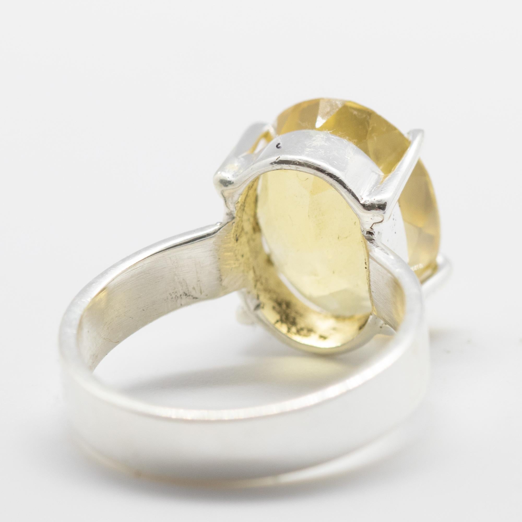Femenino o masculino Intini Jewels Anillo Moderno de Cóctel de Plata 925 Amarillo Ovalado de Cuarzo Citrino en venta