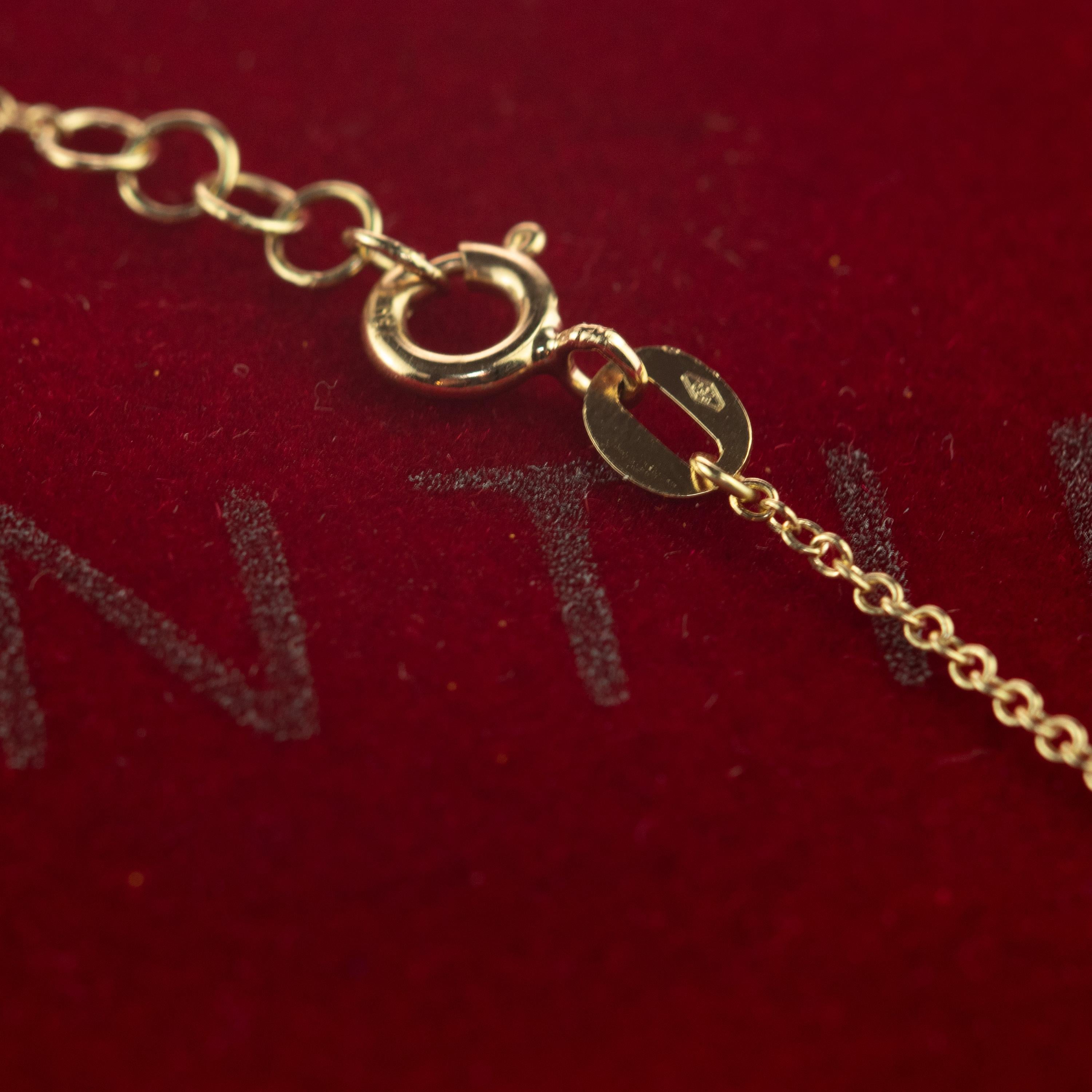 Collar de cadena de oro de 14 quilates Intini Jewels Estrellas Madreperla Ágata Hematites en venta 1